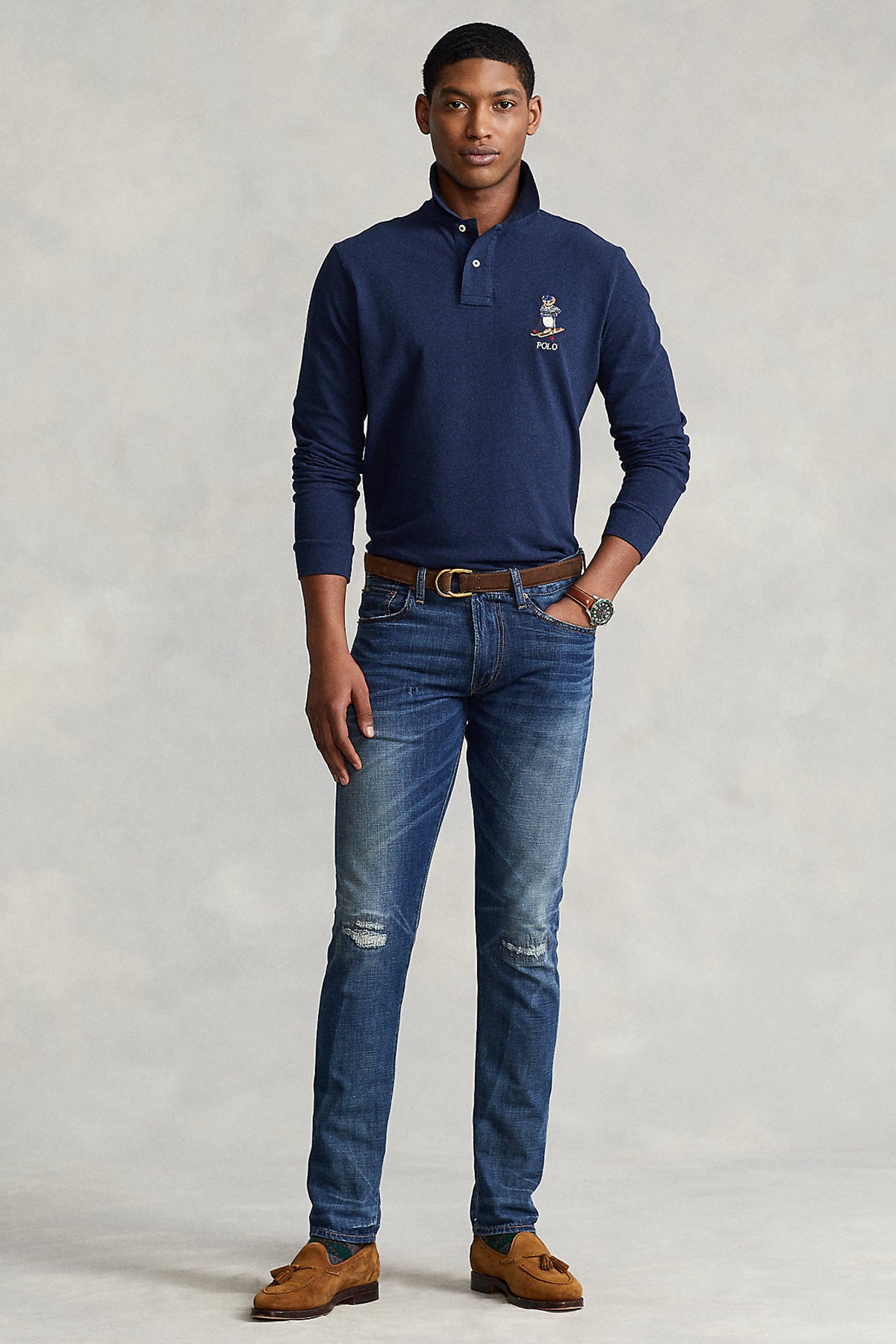 Polo Ralph Lauren Kayak Temalı Polo Bear Polo Yaka Triko-Libas Trendy Fashion Store