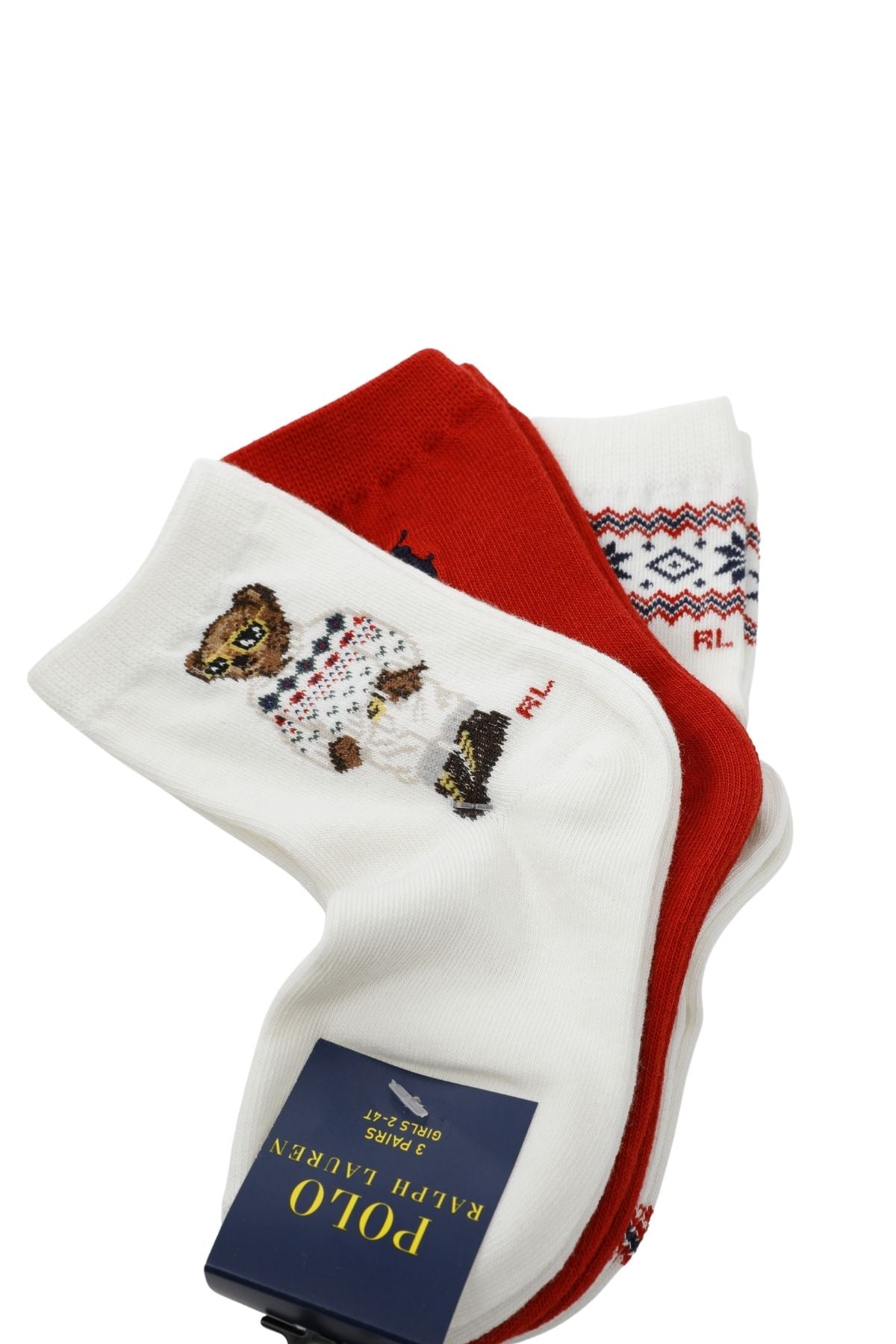Polo Ralph Lauren Kids 2-4 Yaş Kız Çocuk Polo Bear 3'lü Paket Çorap-Libas Trendy Fashion Store