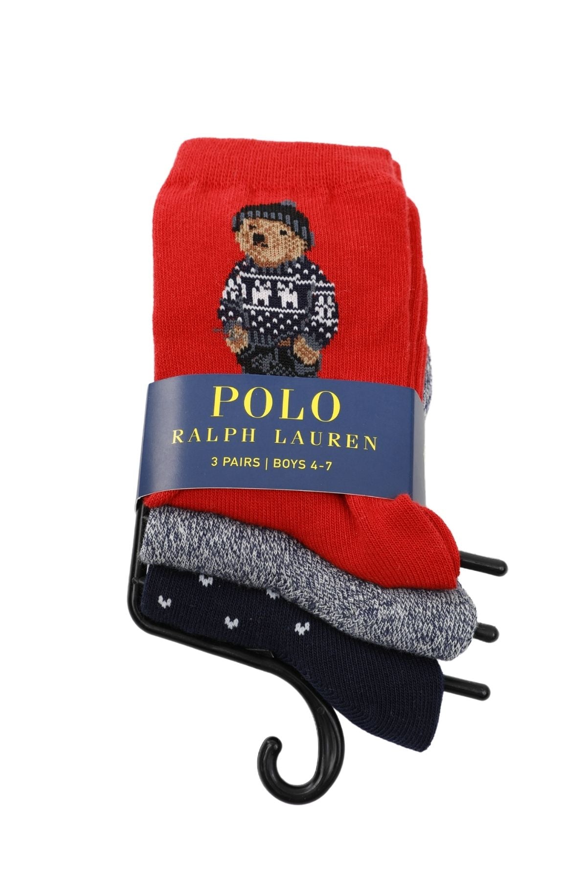 Polo Ralph Lauren Kids 4-7 Yaş Erkek Çocuk Polo Bear 3'lü Paket Çorap-Libas Trendy Fashion Store