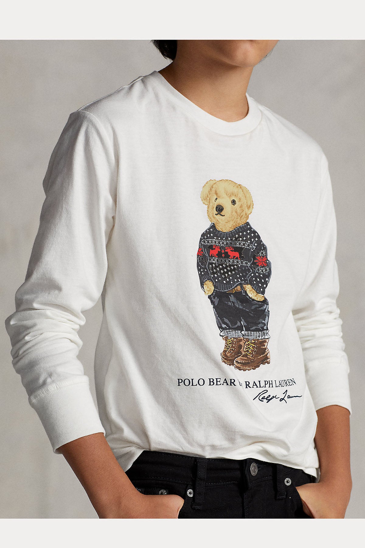 Polo Ralph Lauren Kids S-L Beden Erkek Çocuk Polo Bear Uzun Kollu T-shirt-Libas Trendy Fashion Store