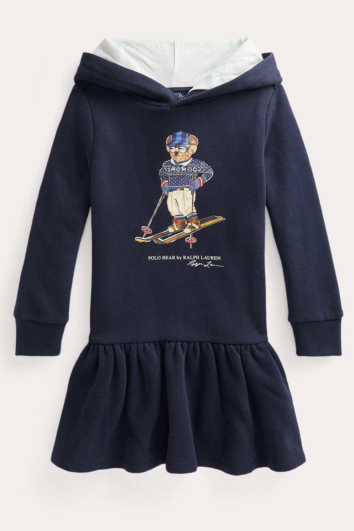 Polo Ralph Lauren Kids 3-4 Yaş Kız Çocuk Polo Bear Sweatshirt Elbise-Libas Trendy Fashion Store