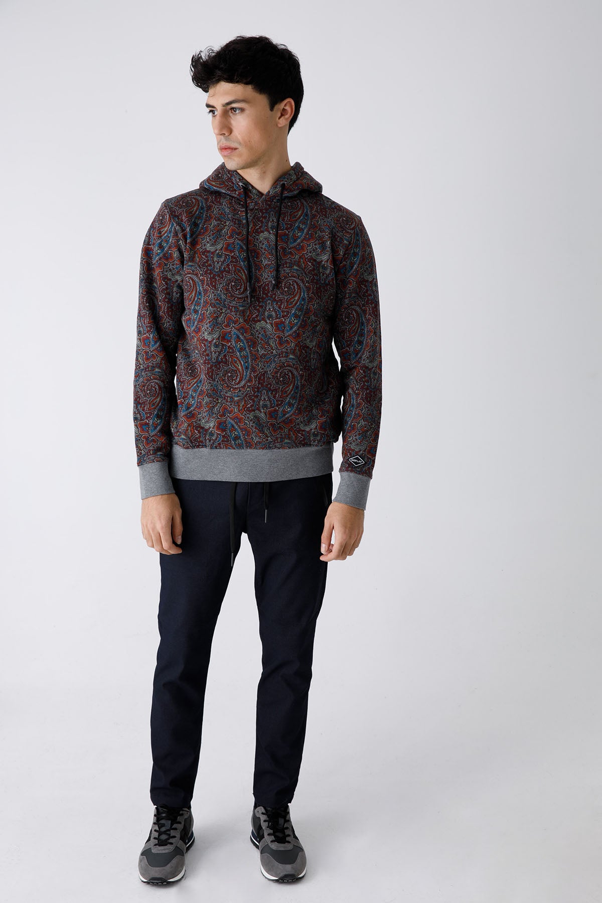 Replay Şal Desenli Kapüşonlu Sweatshirt-Libas Trendy Fashion Store