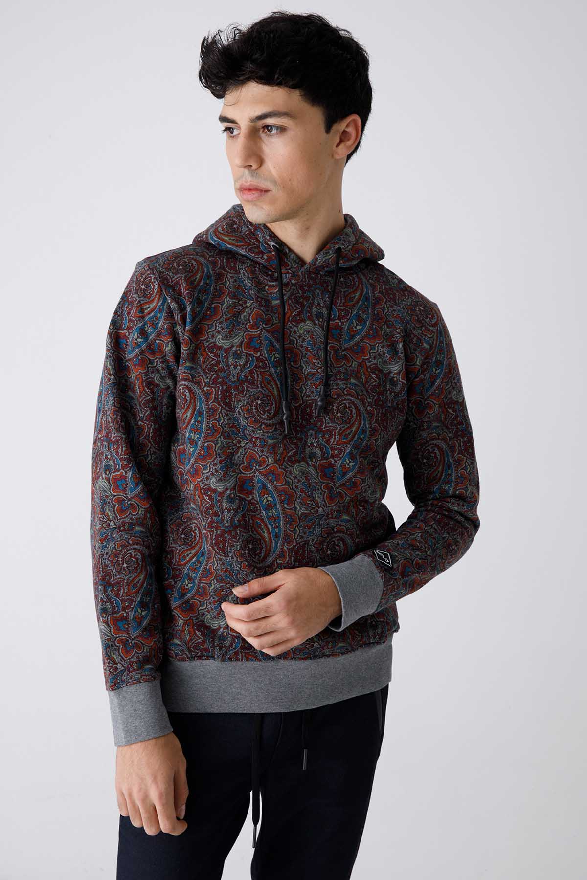 Replay Şal Desenli Kapüşonlu Sweatshirt-Libas Trendy Fashion Store