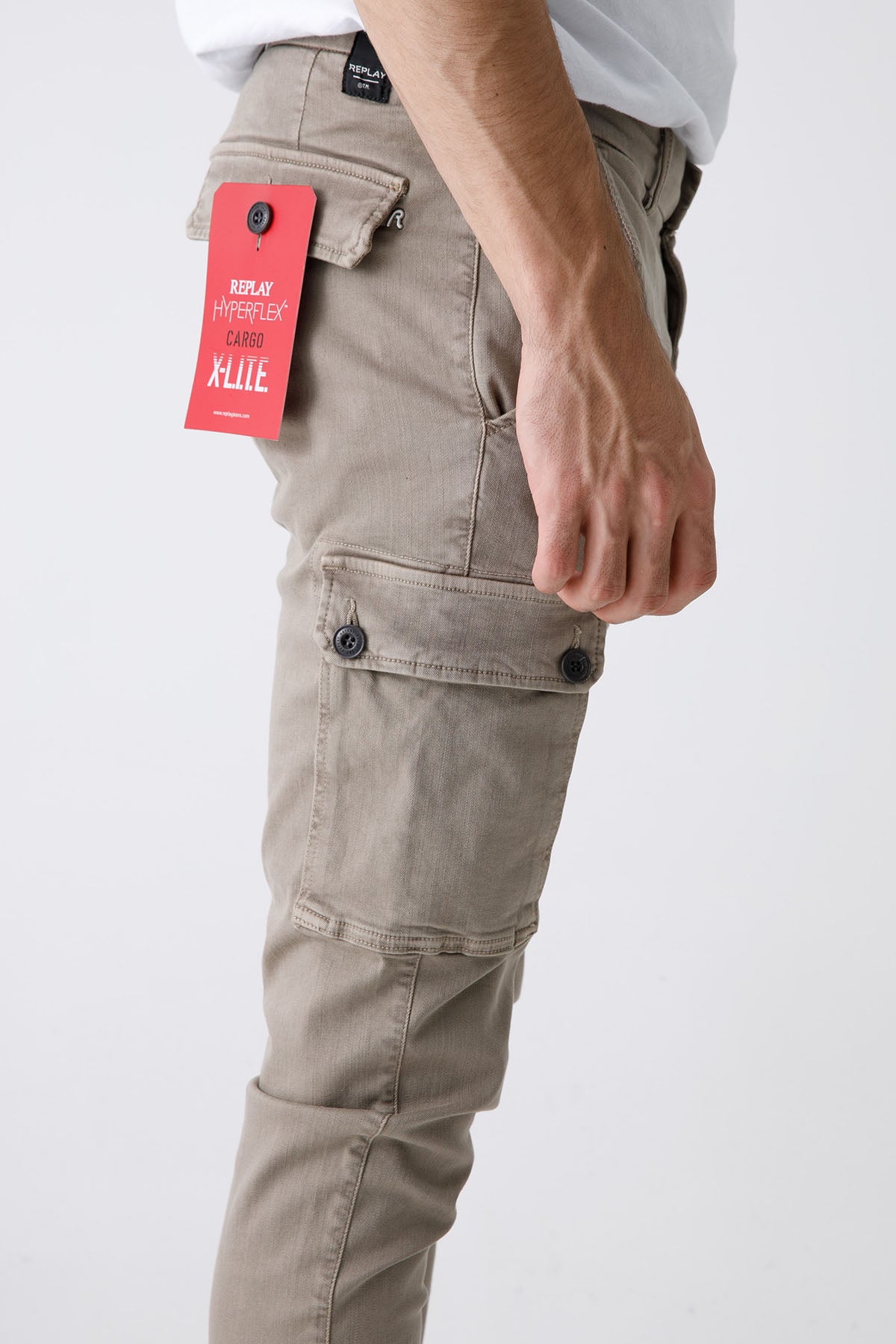 Replay Jaan Hyperflex X-Lite Slim Fit Kargo Pantolon-Libas Trendy Fashion Store