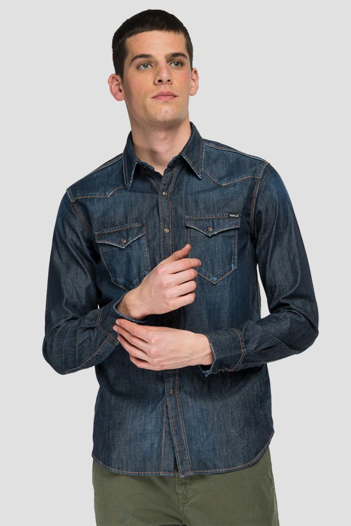 Replay Regular Fit Denim Gömlek-Libas Trendy Fashion Store