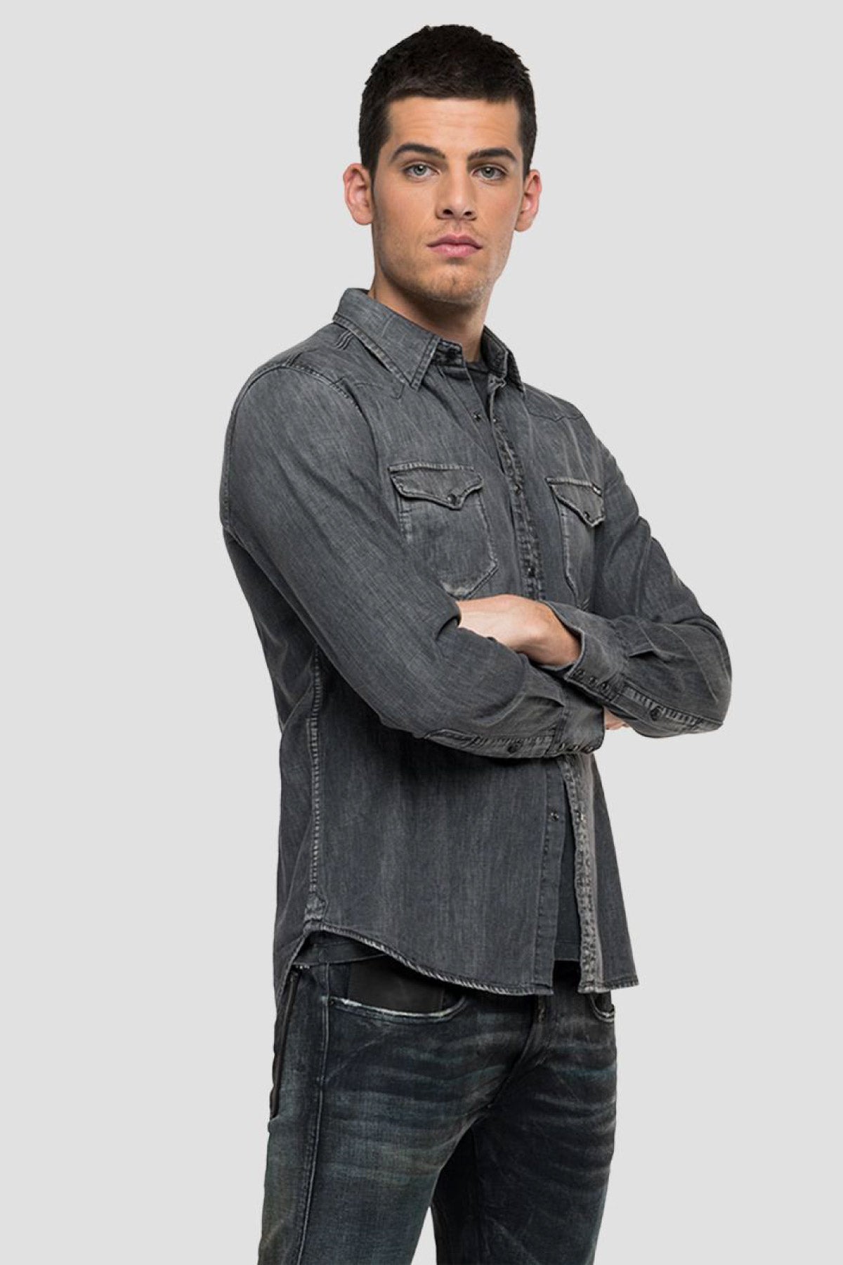 Replay Cep Detaylı Regular Fit Denim Gömlek-Libas Trendy Fashion Store