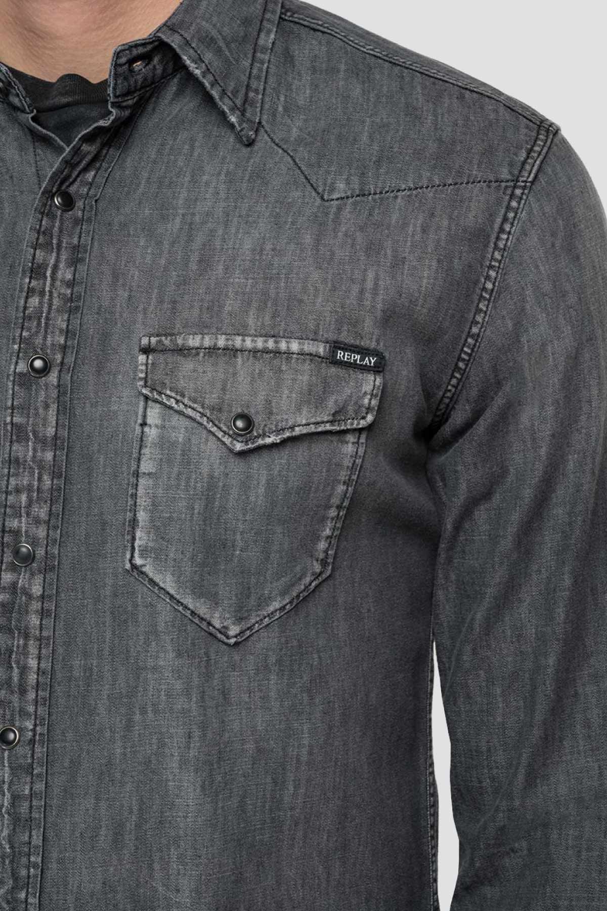 Replay Cep Detaylı Regular Fit Denim Gömlek-Libas Trendy Fashion Store