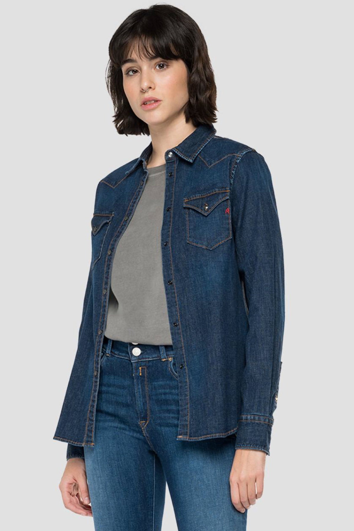 Replay Regular Fit Cep Detaylı Denim Gömlek-Libas Trendy Fashion Store