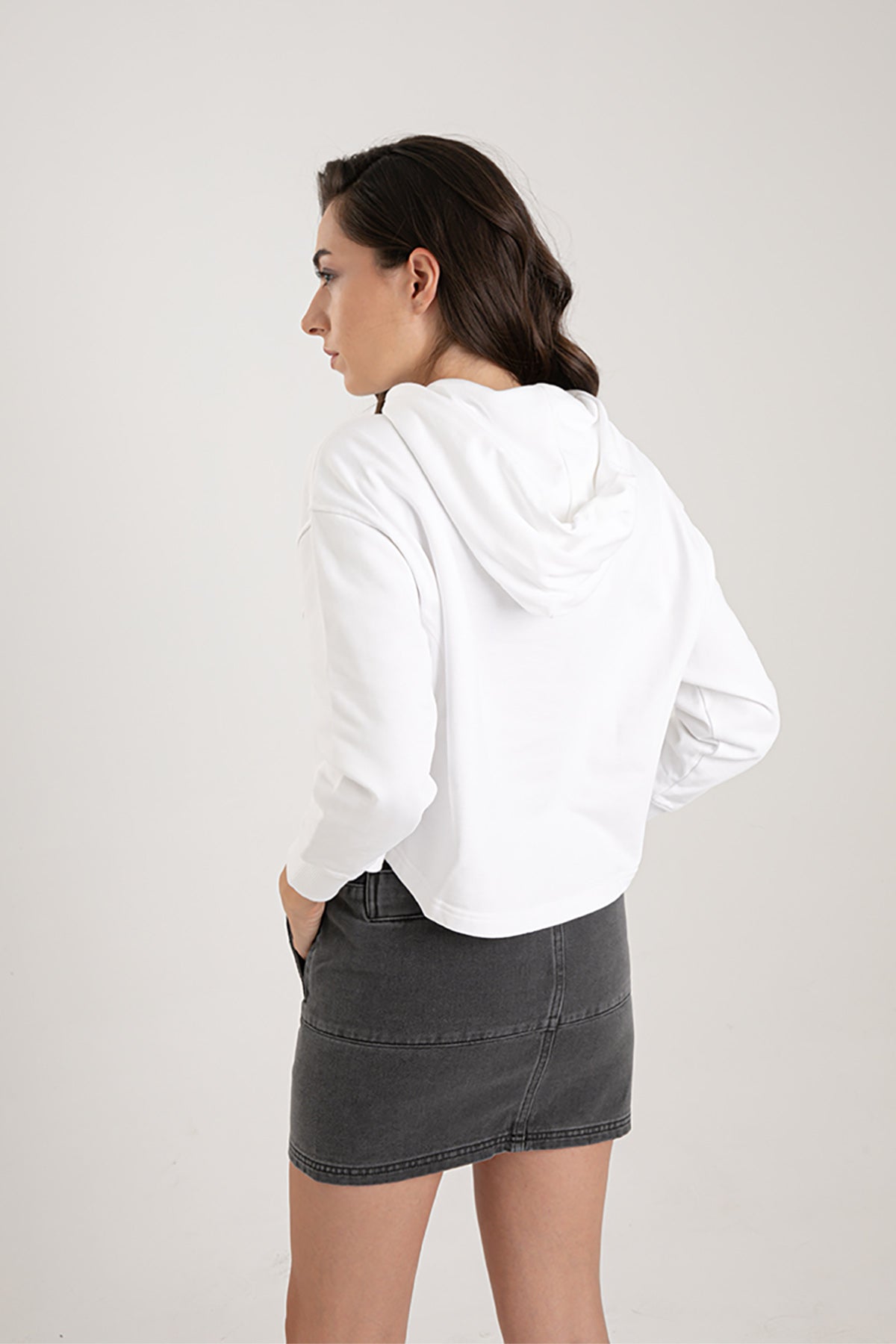 Kenzo Kapüşonlu Crop Sweatshirt-Libas Trendy Fashion Store