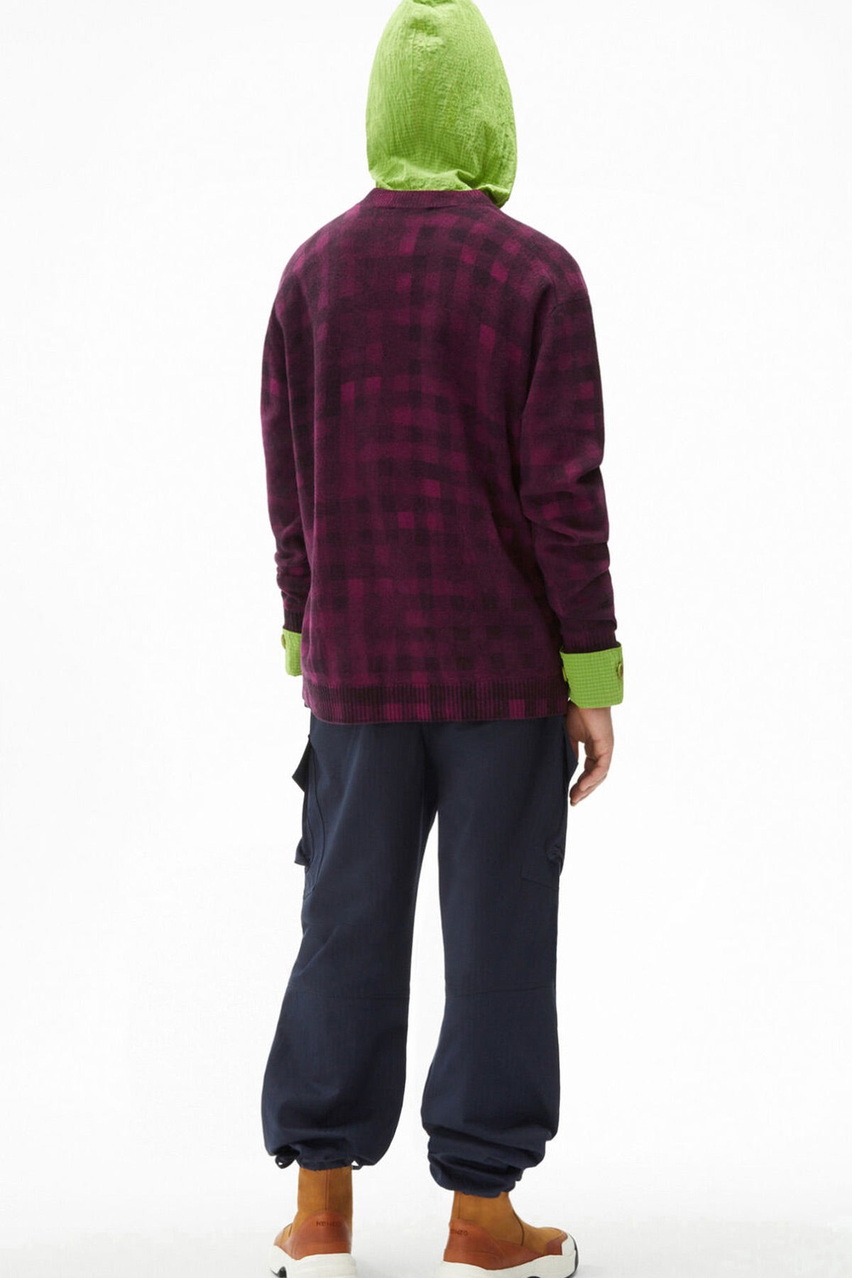 Kenzo Eskitme Efektli Kare Desenli Triko-Libas Trendy Fashion Store