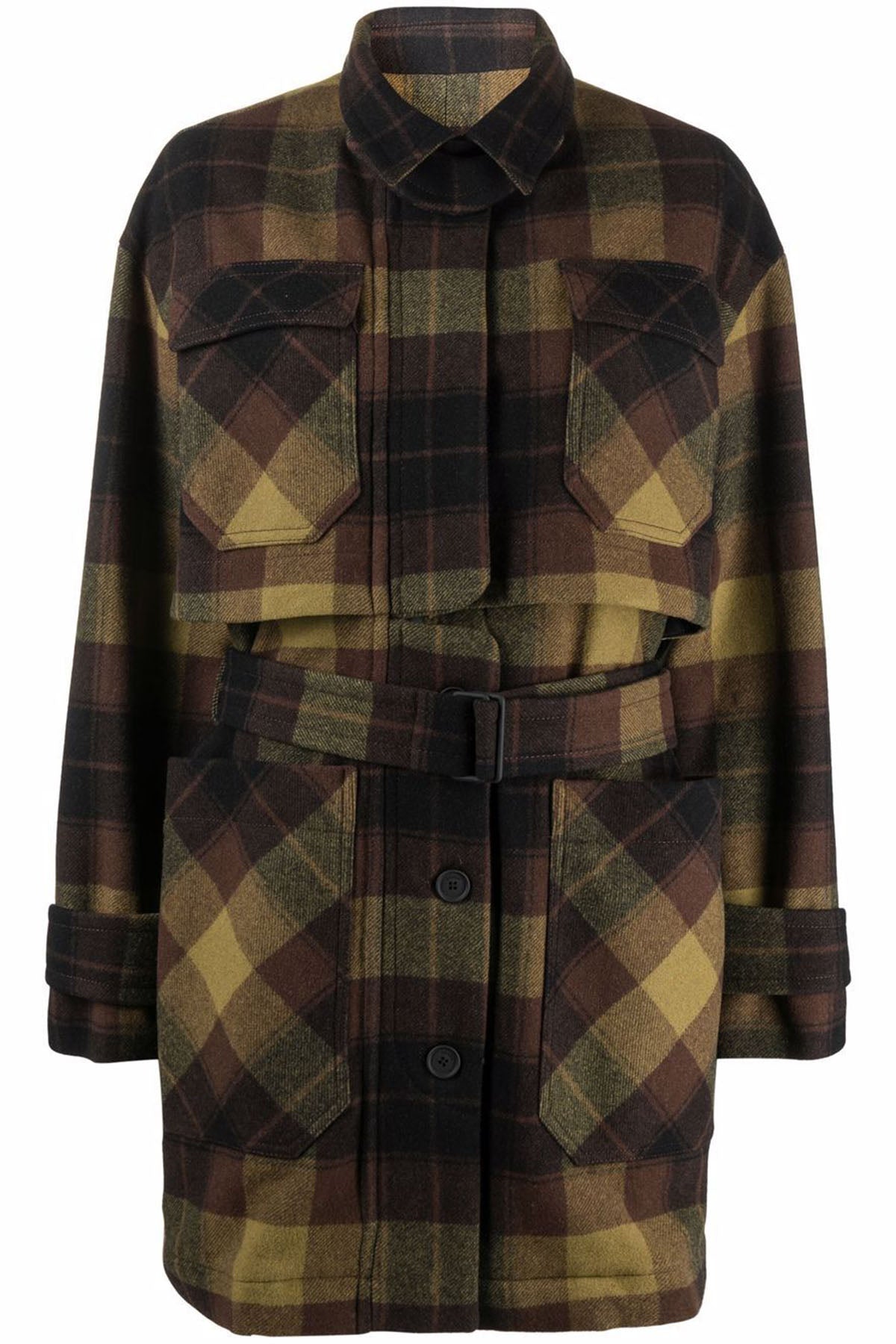 Kenzo Ekoseli Yün Kaban-Libas Trendy Fashion Store