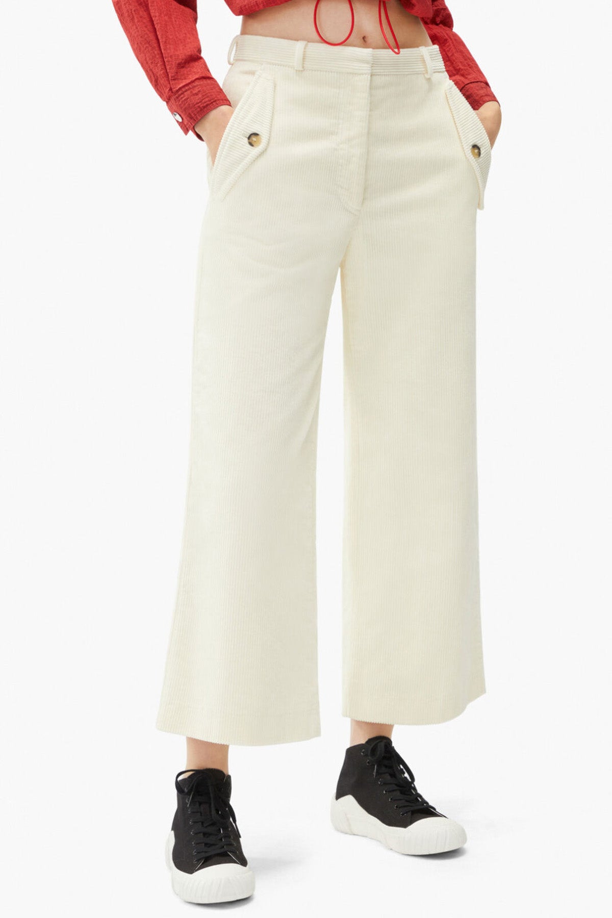 Kenzo Fitilli Kadife Yüksek Bel Crop Pantolon-Libas Trendy Fashion Store