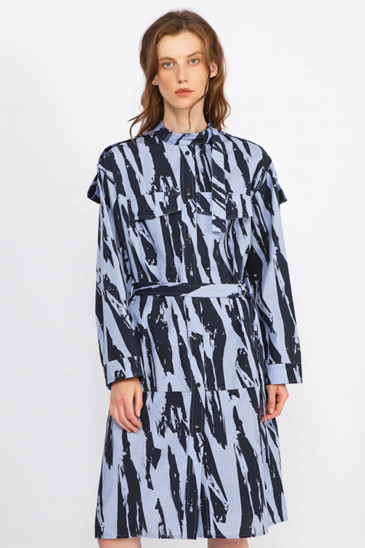 Kenzo Cep Detaylı Midi Elbise-Libas Trendy Fashion Store