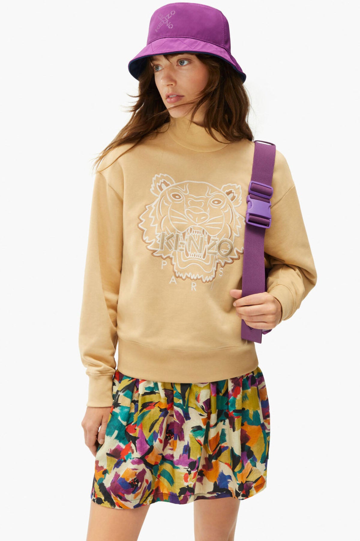 Kenzo Yakası Çıtçıtlı Kaplan Logolu Sweatshirt-Libas Trendy Fashion Store