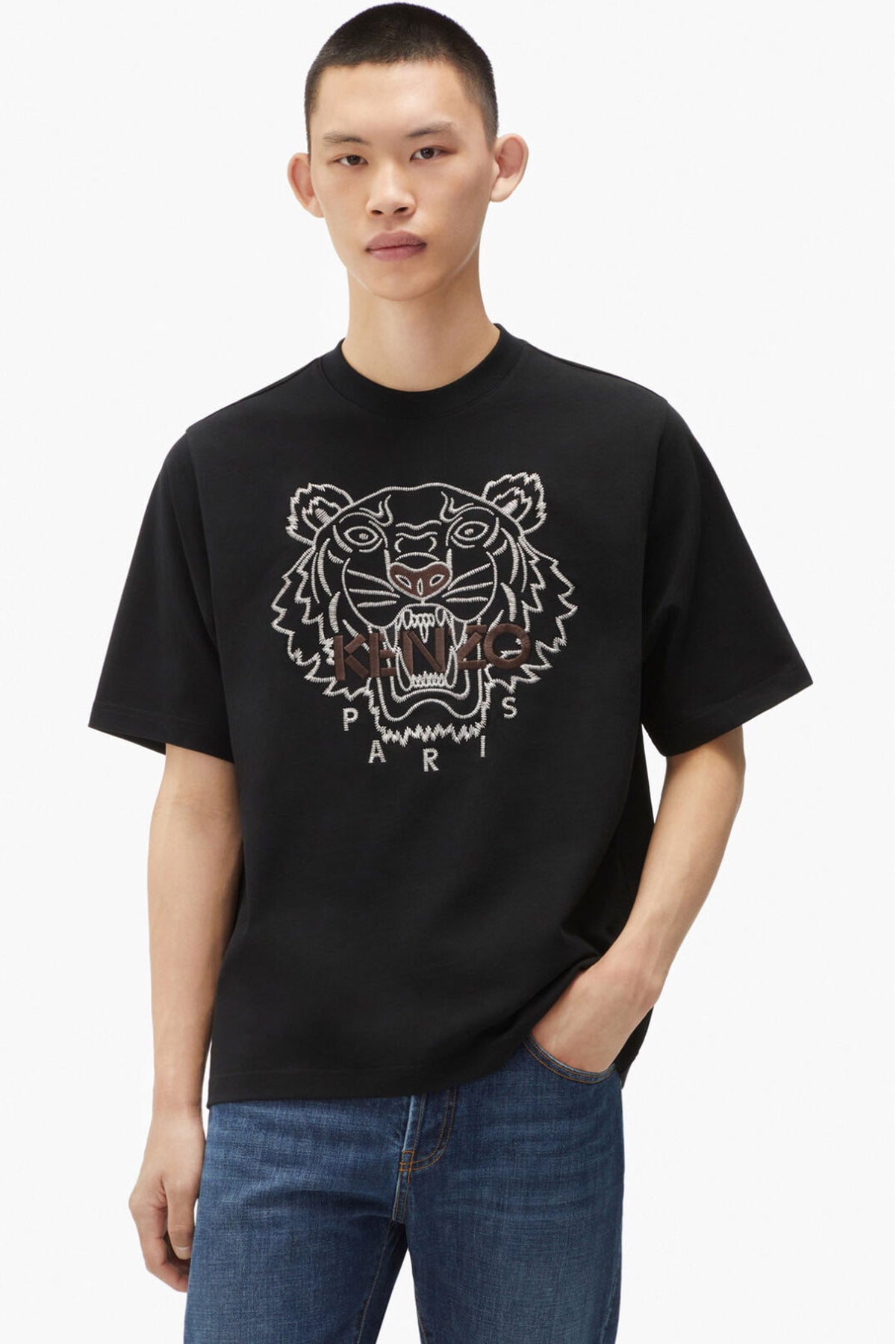Kenzo Kaplan Logolu Rahat Kesim T-shirt-Libas Trendy Fashion Store