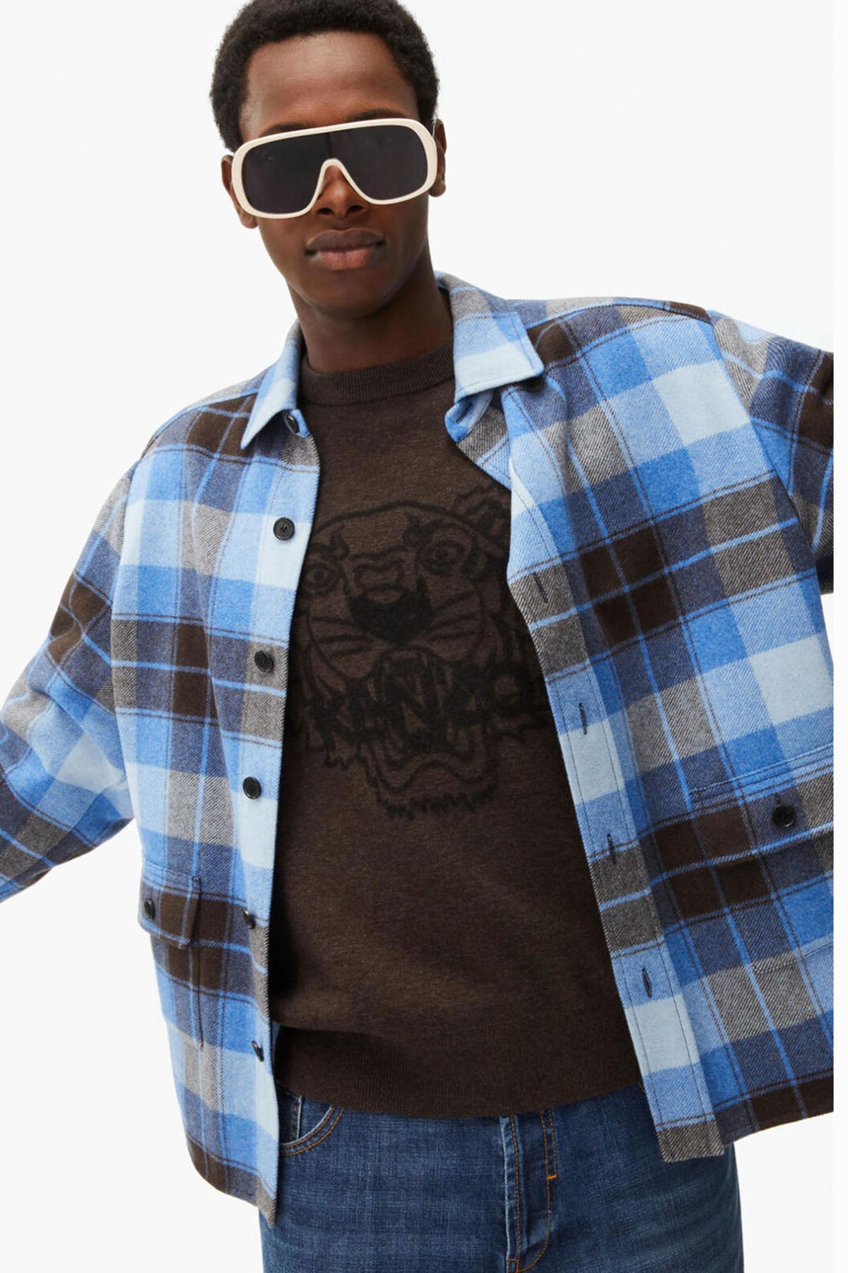 Kenzo Ekoseli Yün Gömlek Ceket-Libas Trendy Fashion Store