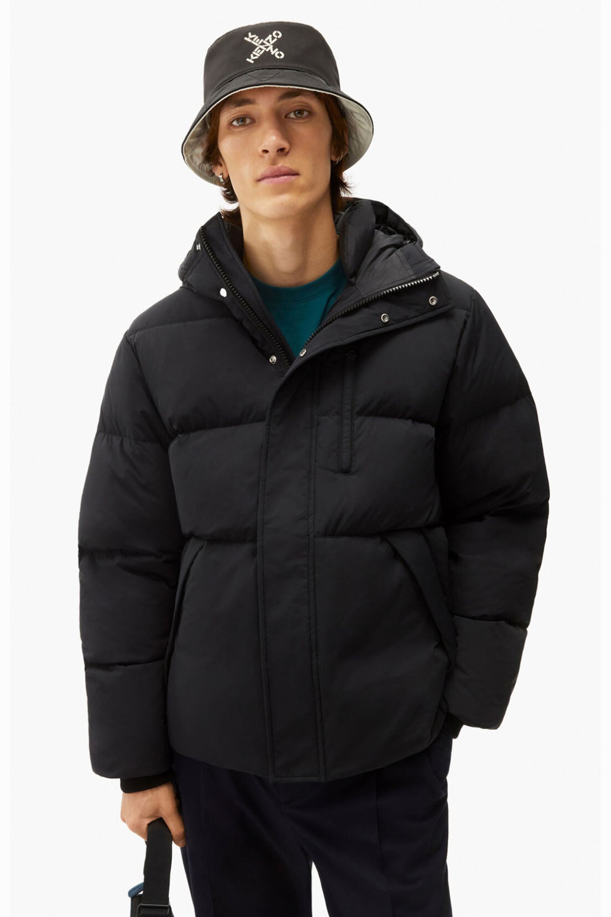 Kenzo Geniş Kesim Kapüşonlu Puffer Mont-Libas Trendy Fashion Store