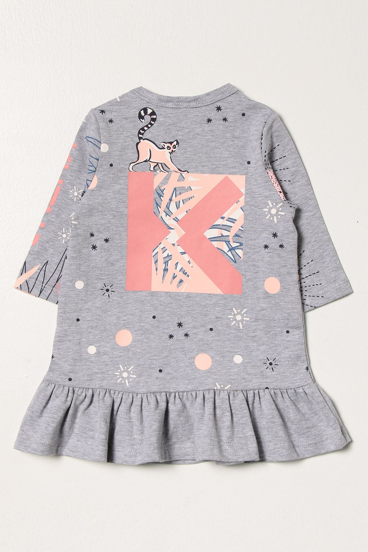 Kenzo Kids 2-4 Yaş Kız Çocuk Logolu Fırfırlı Elbise-Libas Trendy Fashion Store