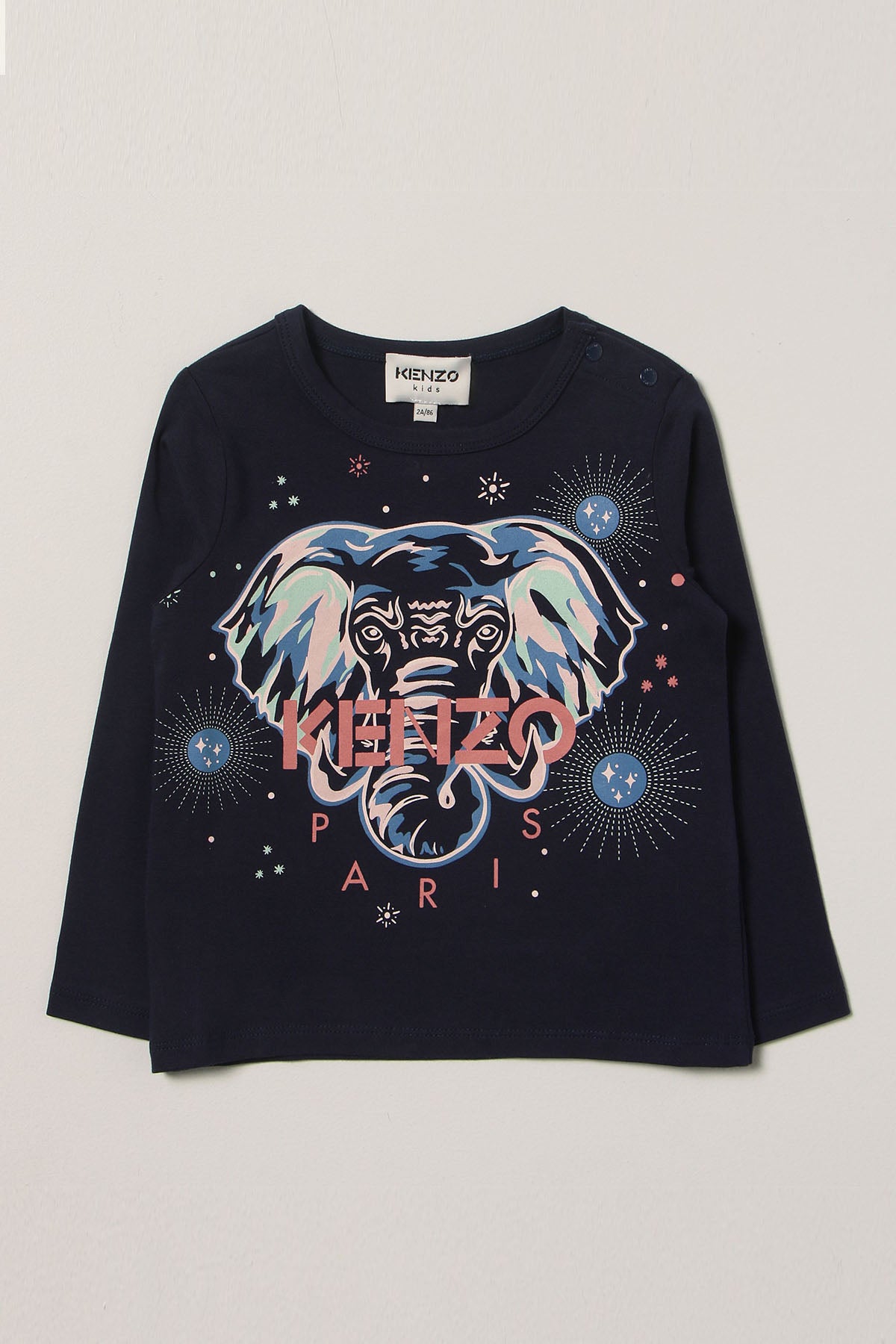 Kenzo Kids 12 Aylık Kız Bebek Fil Logolu Uzun Kollu T-shirt-Libas Trendy Fashion Store