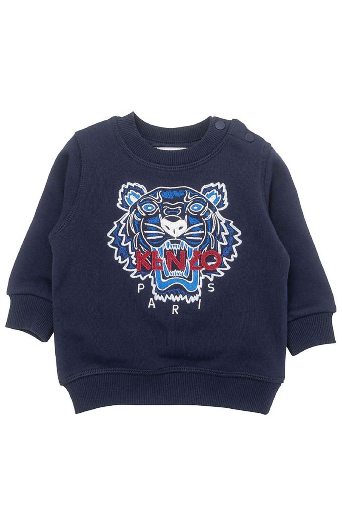 Kenzo Kids 12 Aylık Erkek Bebek Kaplan Logolu Sweatshirt-Libas Trendy Fashion Store