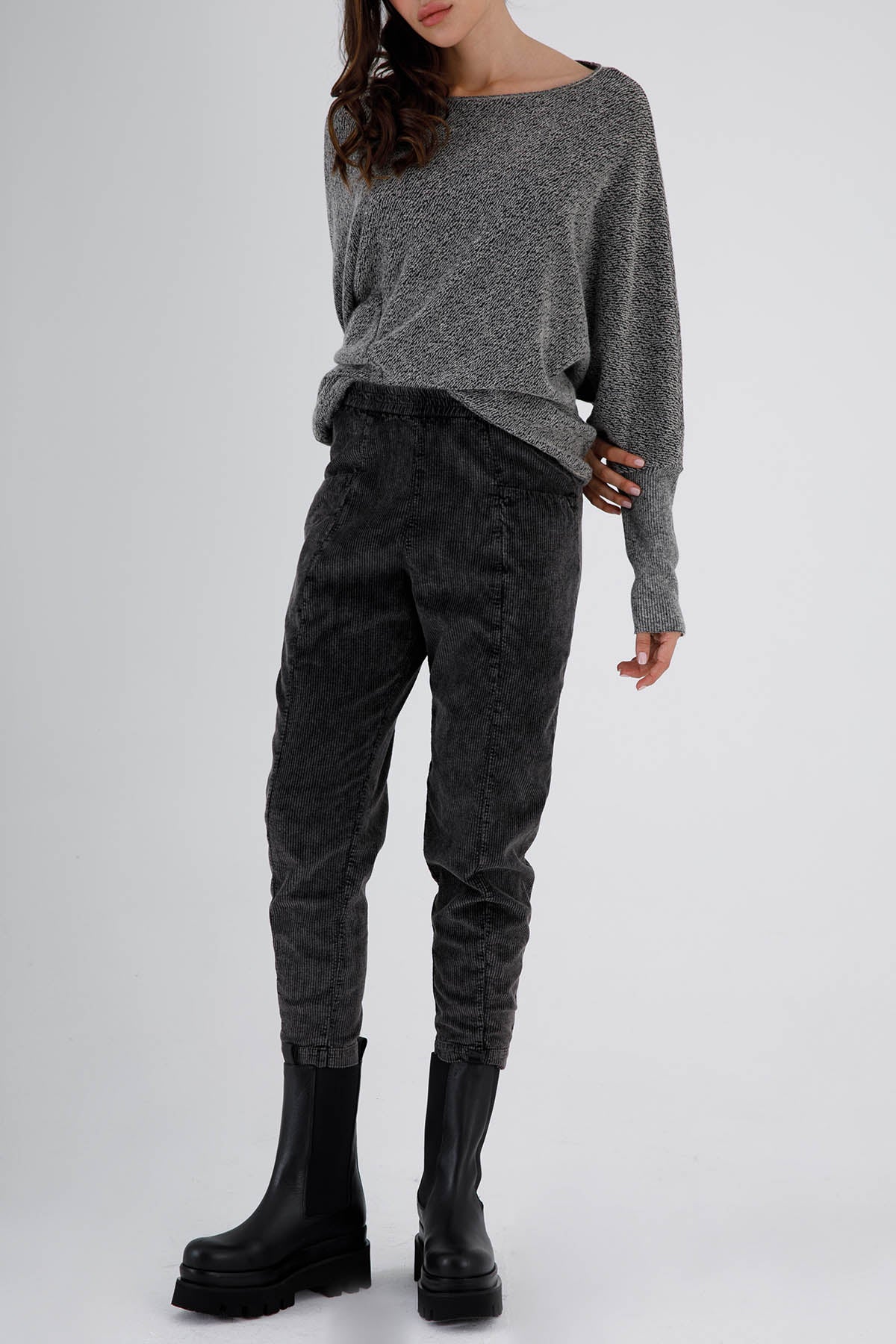 Transit Fitilli Kadife Yüksek Bel Streç Pantolon-Libas Trendy Fashion Store