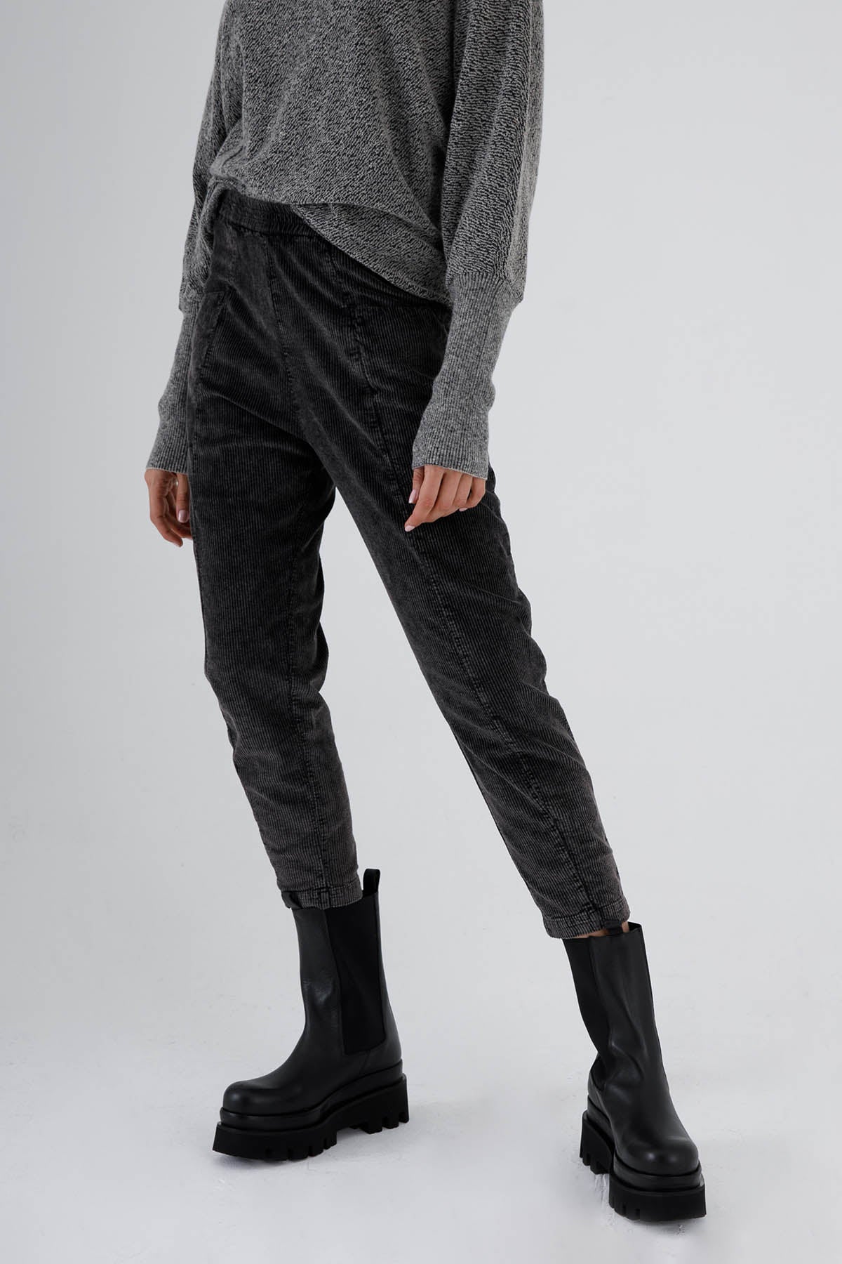 Transit Fitilli Kadife Yüksek Bel Streç Pantolon-Libas Trendy Fashion Store