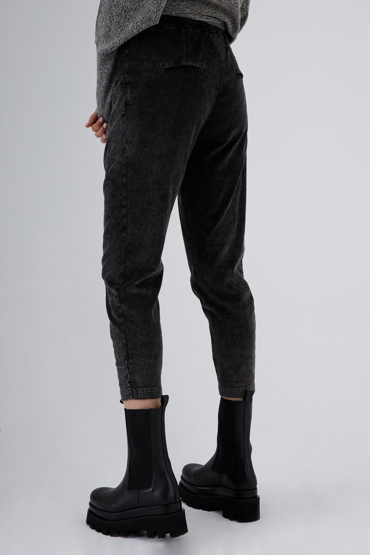 Transit Fitilli Kadife Yüksek Bel Streç Pantolon-Libas Trendy Fashion Store