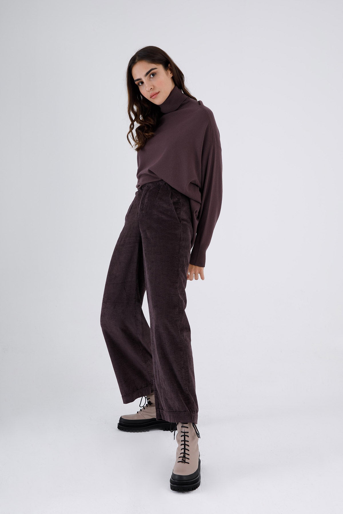 Transit Fitilli Kadife Yüksek Bel Streç Pantolon-Libas Trendy Fashion Store