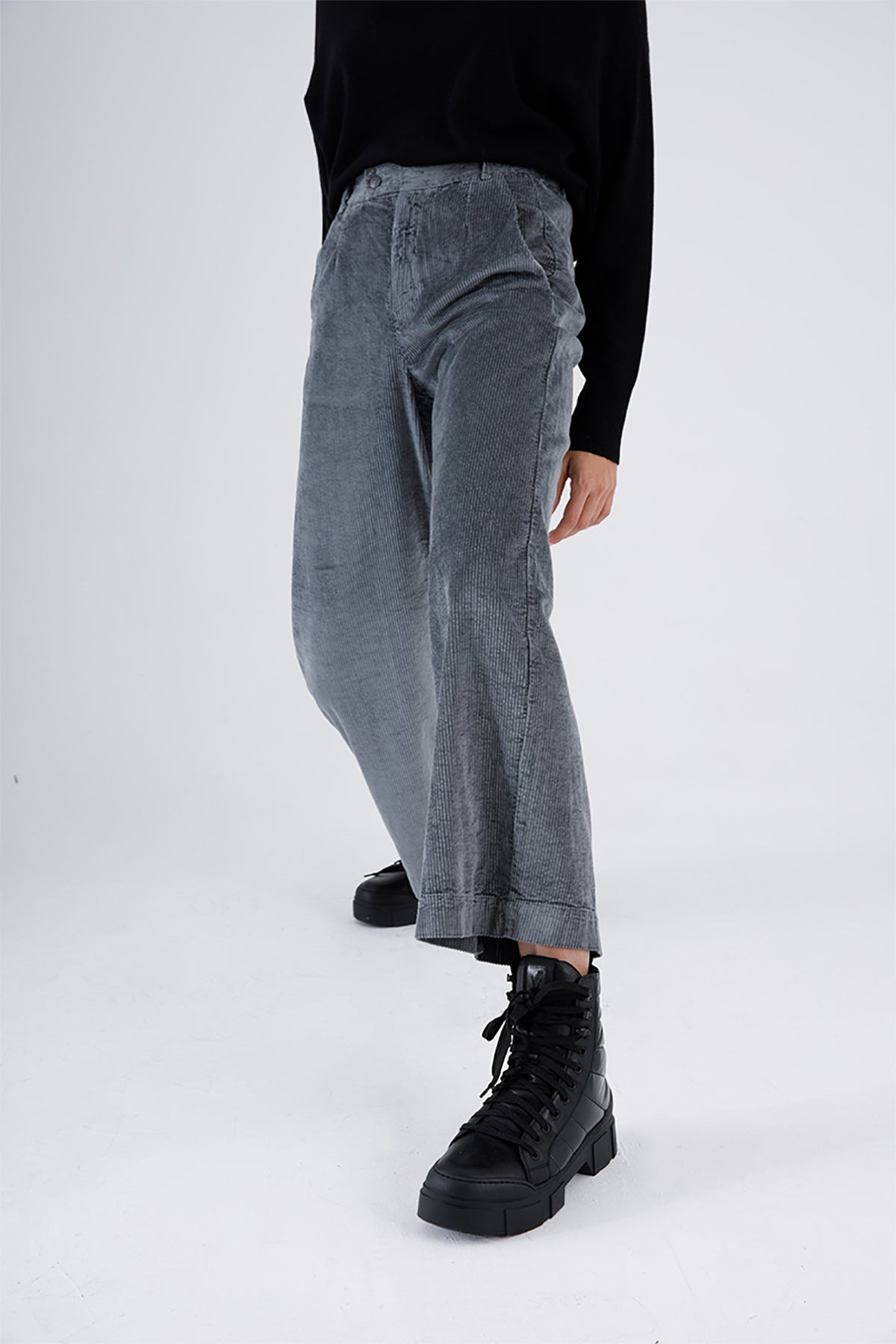 Transit Yüksek Bel Fitilli Kadife Pantolon-Libas Trendy Fashion Store