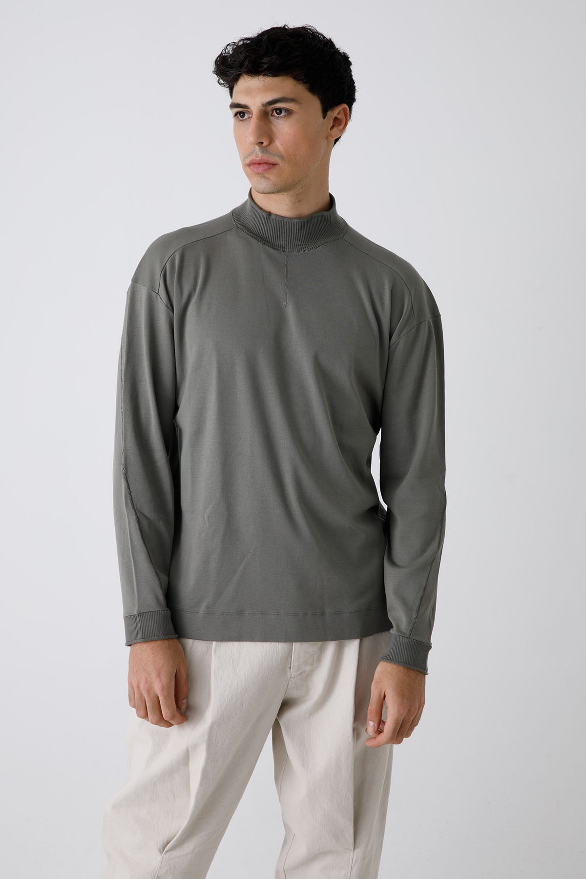 Transit Dik Yaka Uzun Kollu T-shirt-Libas Trendy Fashion Store