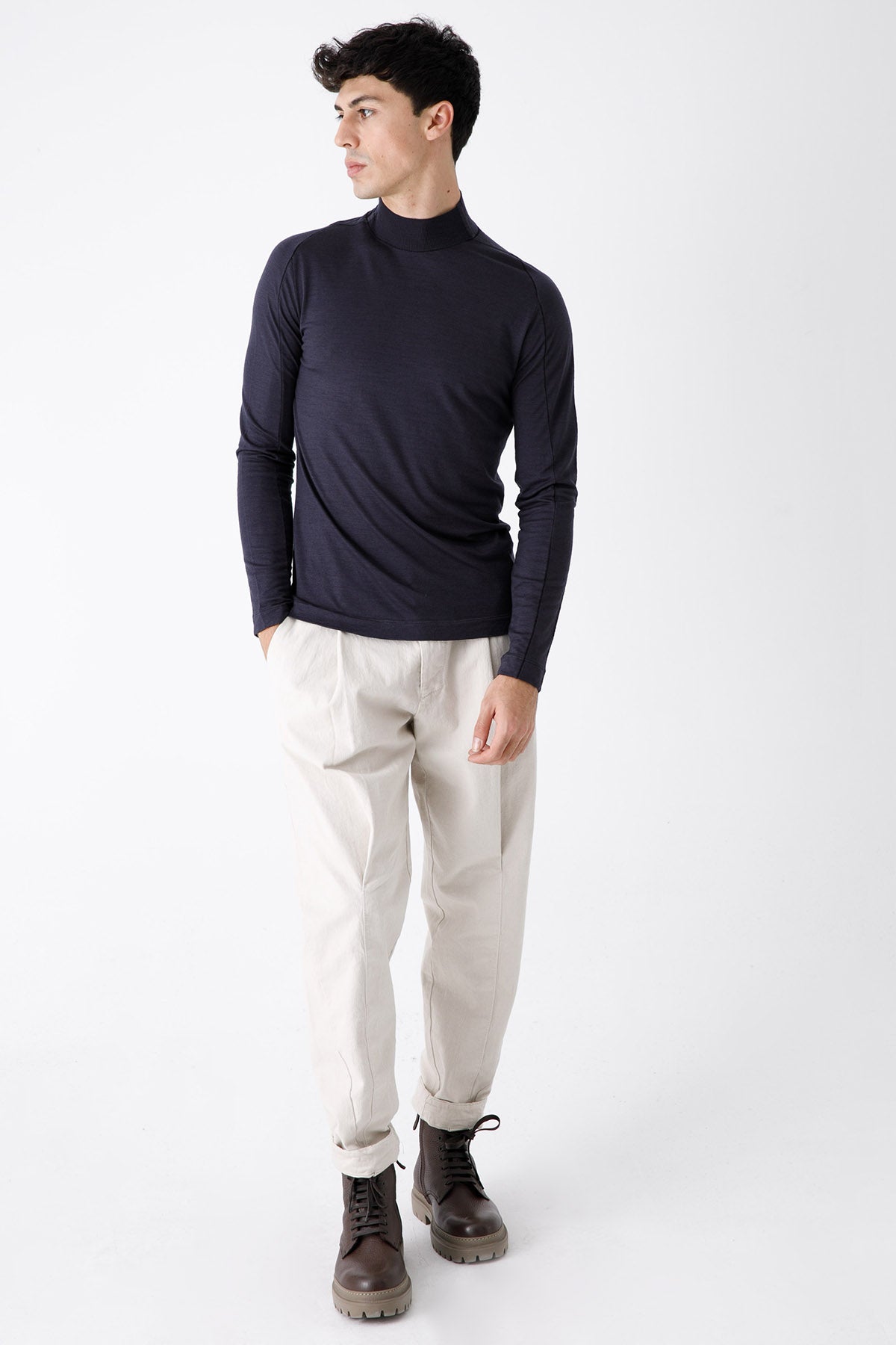 Transit Dik Yaka İnce Yün Triko-Libas Trendy Fashion Store