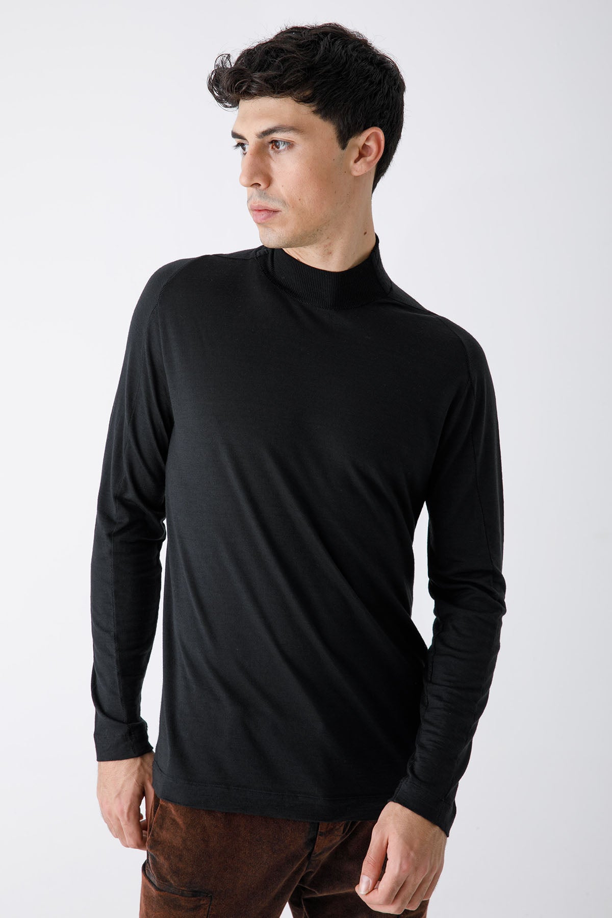 Transit Dik Yaka Uzun Kollu Yün T-shirt-Libas Trendy Fashion Store