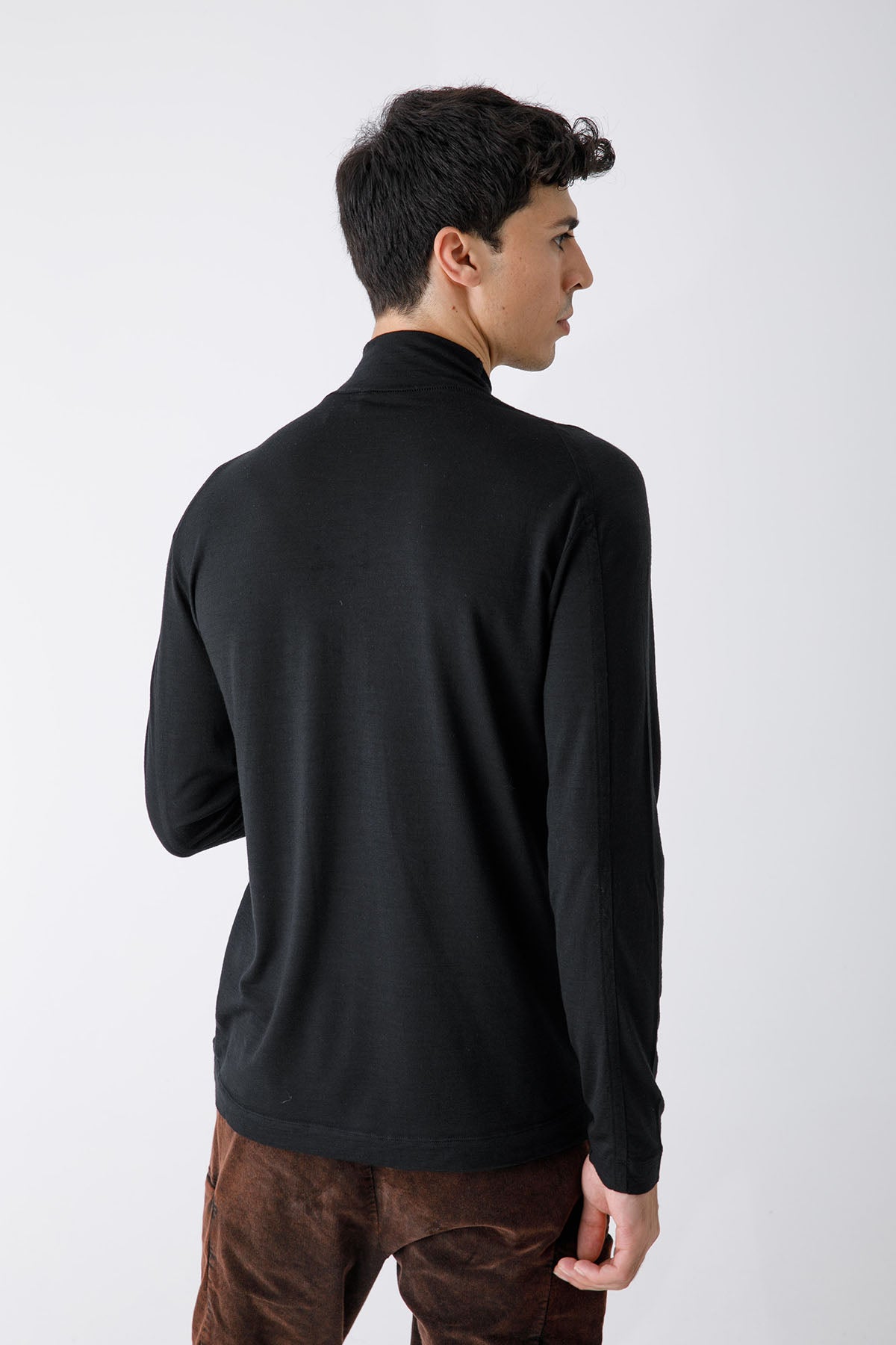 Transit Dik Yaka Uzun Kollu Yün T-shirt-Libas Trendy Fashion Store