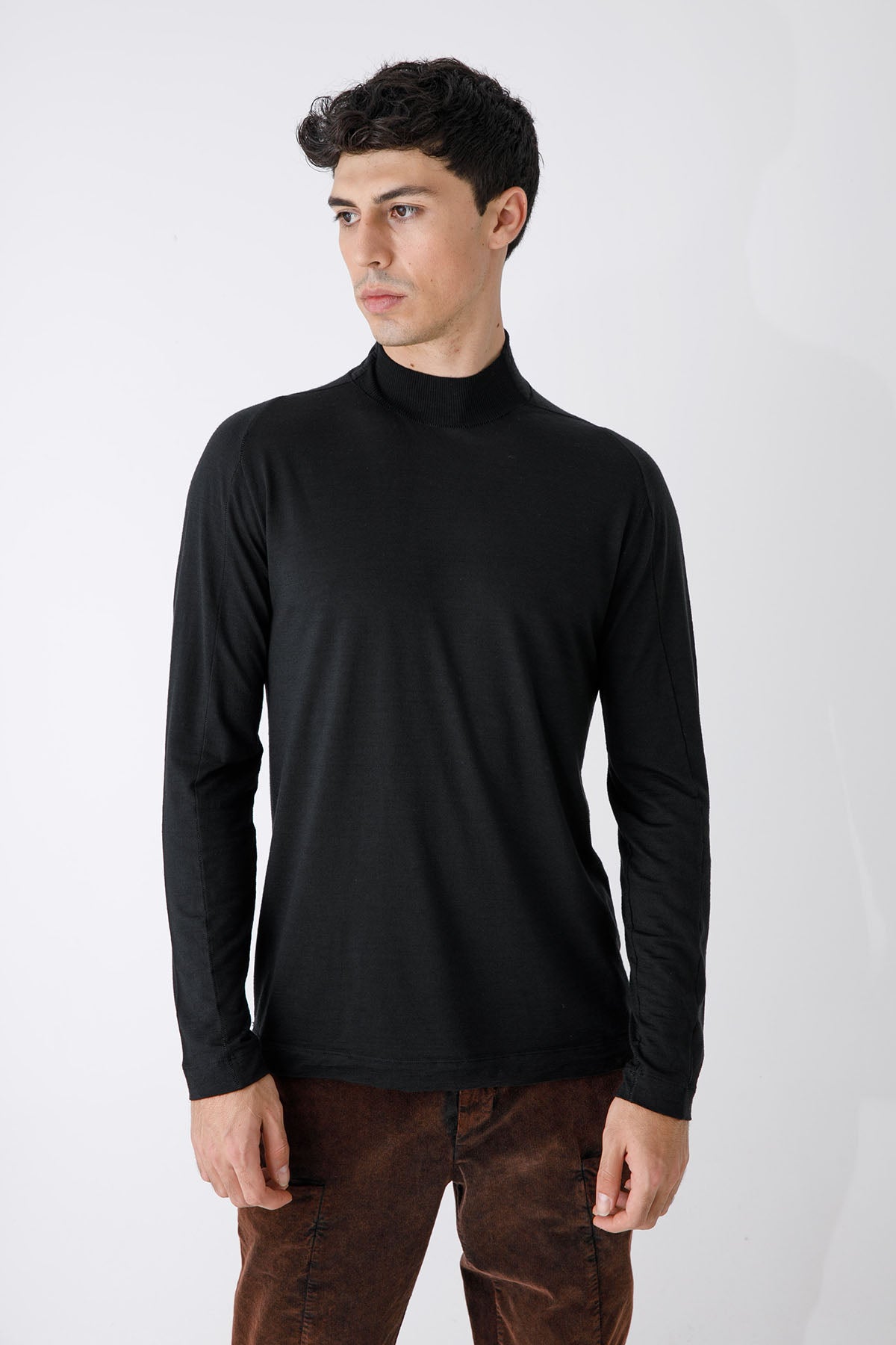 Transit Dik Yaka Uzun Kollu Yün T-shirt-Libas Trendy Fashion Store