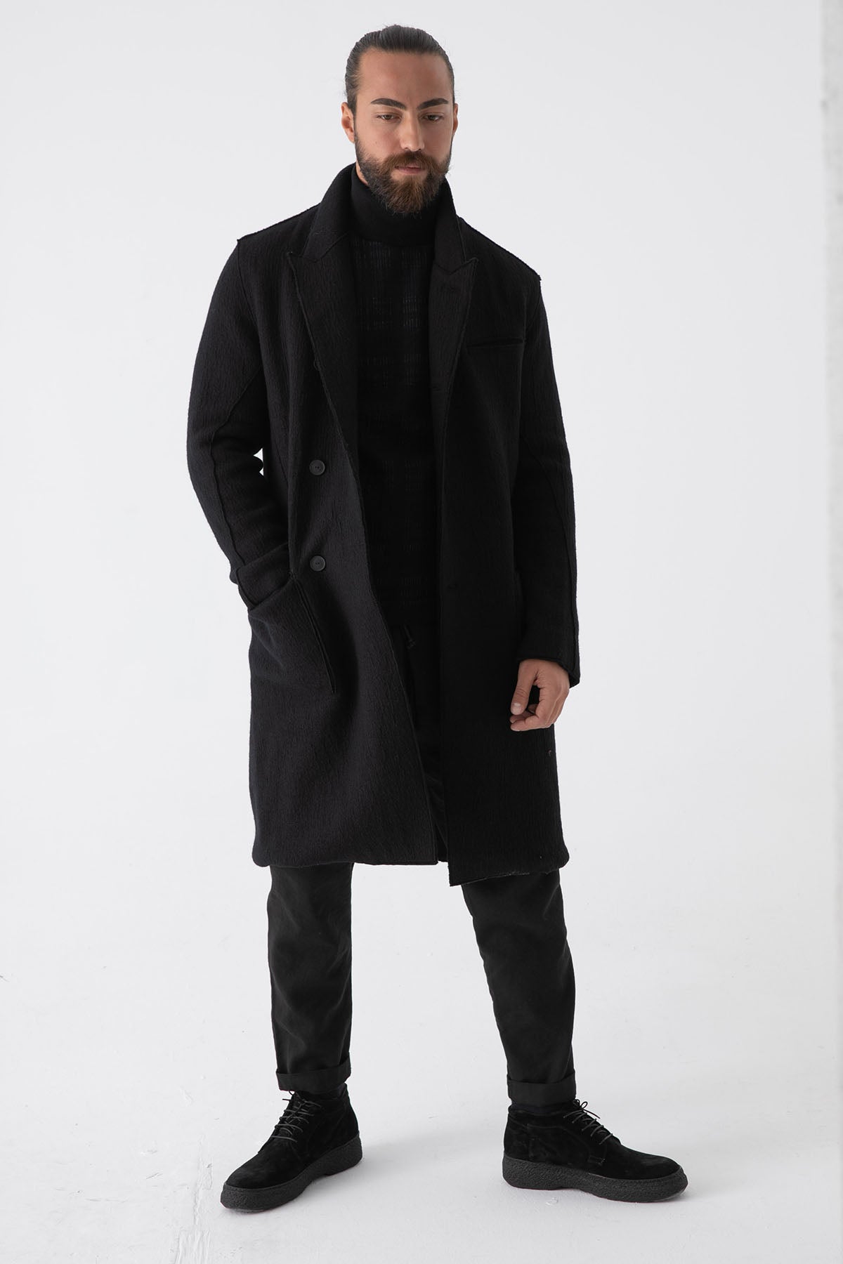 Transit Kruvaze Yün Kaban-Libas Trendy Fashion Store