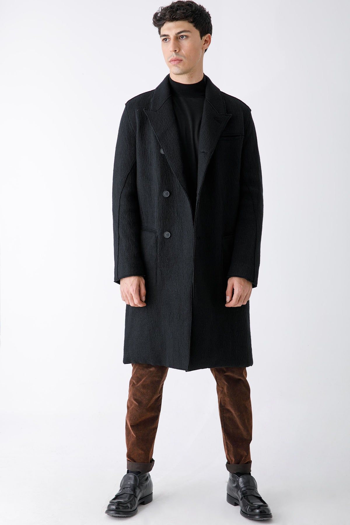 Transit Dik Yaka Uzun Kollu Yün T-shirt-Libas Trendy Fashion Store