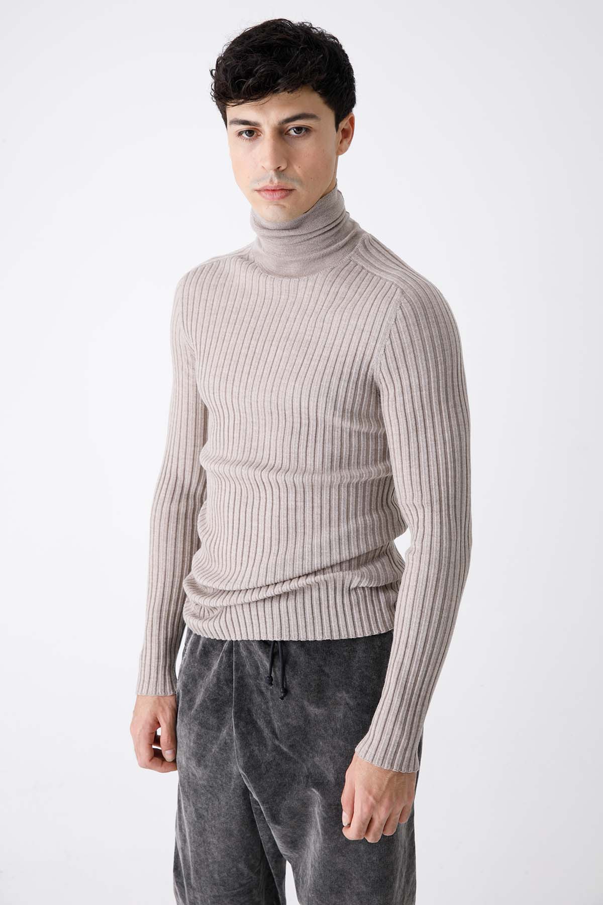 Transit Fitilli Balıkçı Yaka Yün Triko-Libas Trendy Fashion Store