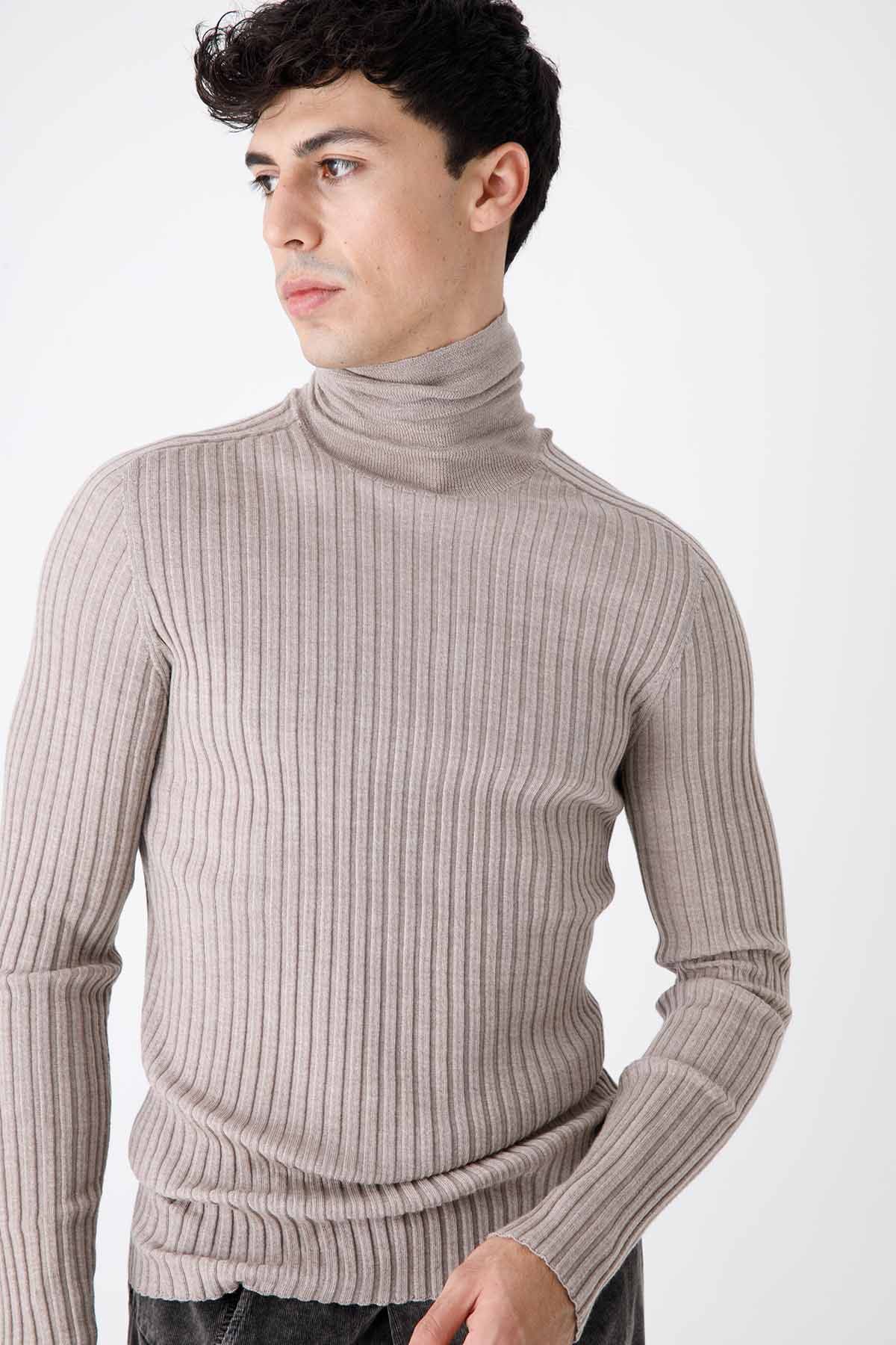 Transit Fitilli Balıkçı Yaka Yün Triko-Libas Trendy Fashion Store