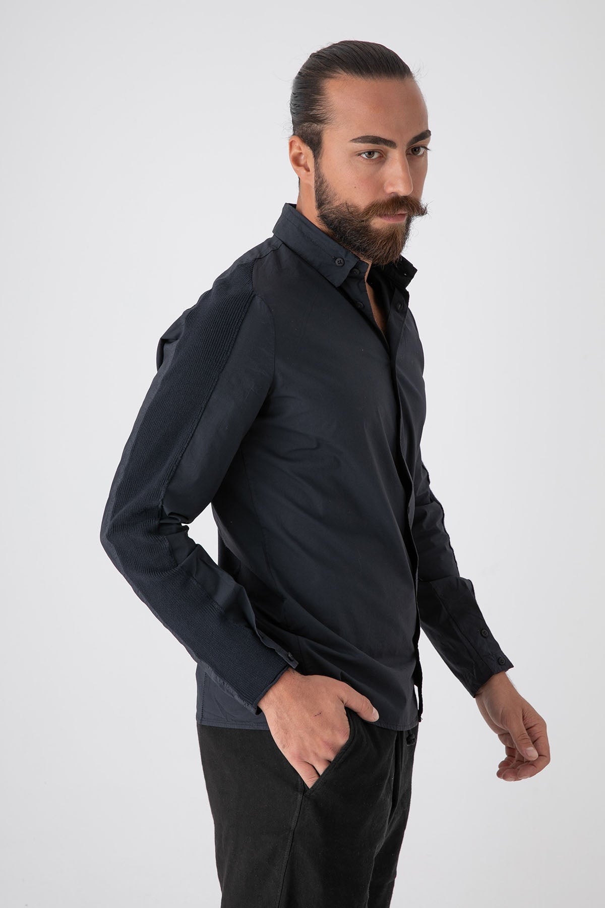 Transit Düğmeli Yaka Streç Gömlek-Libas Trendy Fashion Store