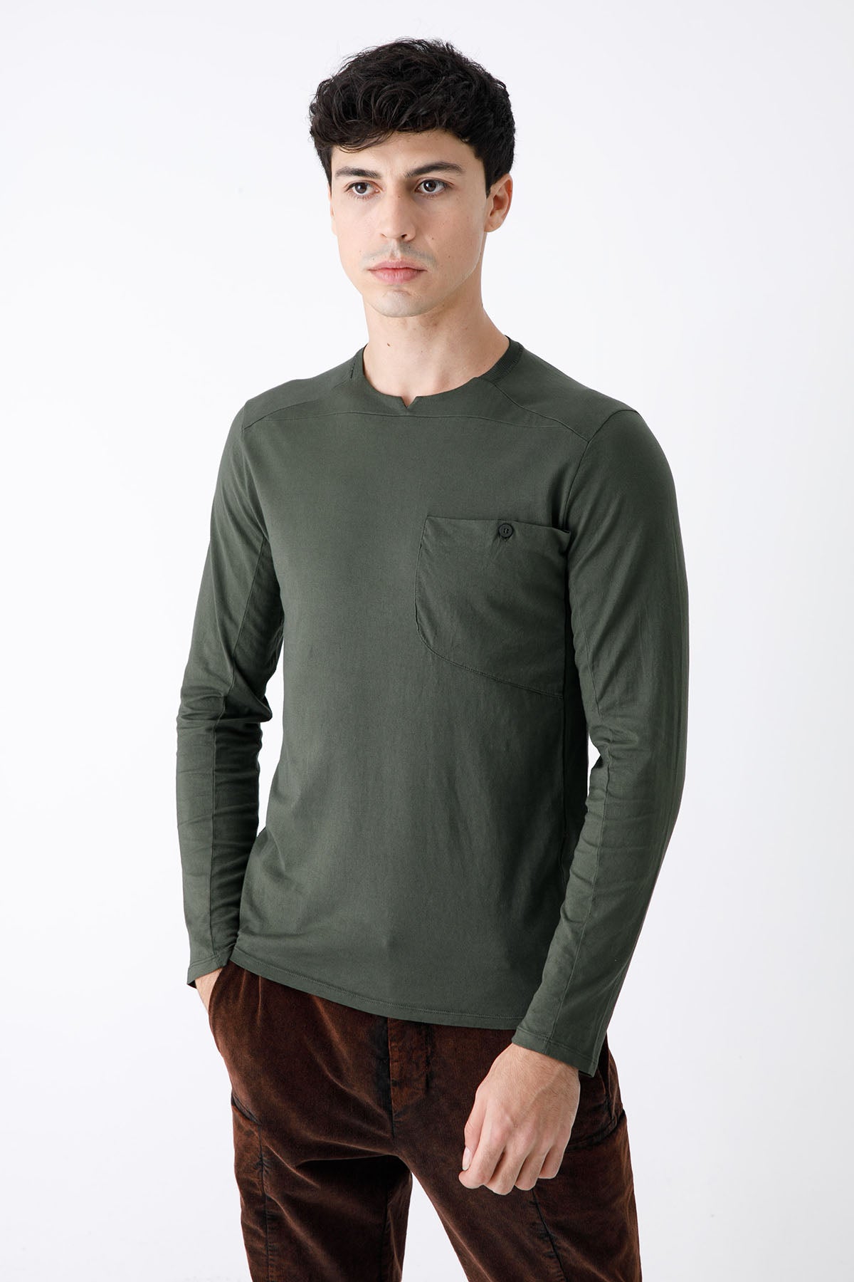 Transit Cep Detaylı Uzun Kollu T-shirt-Libas Trendy Fashion Store