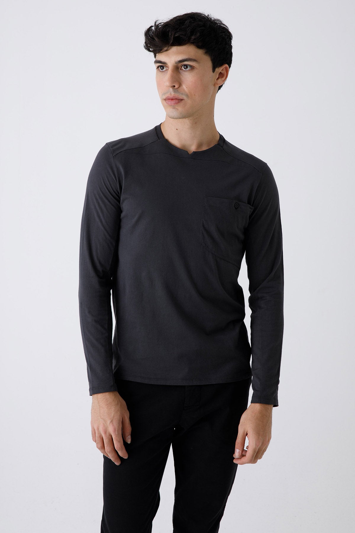 Transit Yuvarlak Yaka Uzun Kollu T-shirt-Libas Trendy Fashion Store