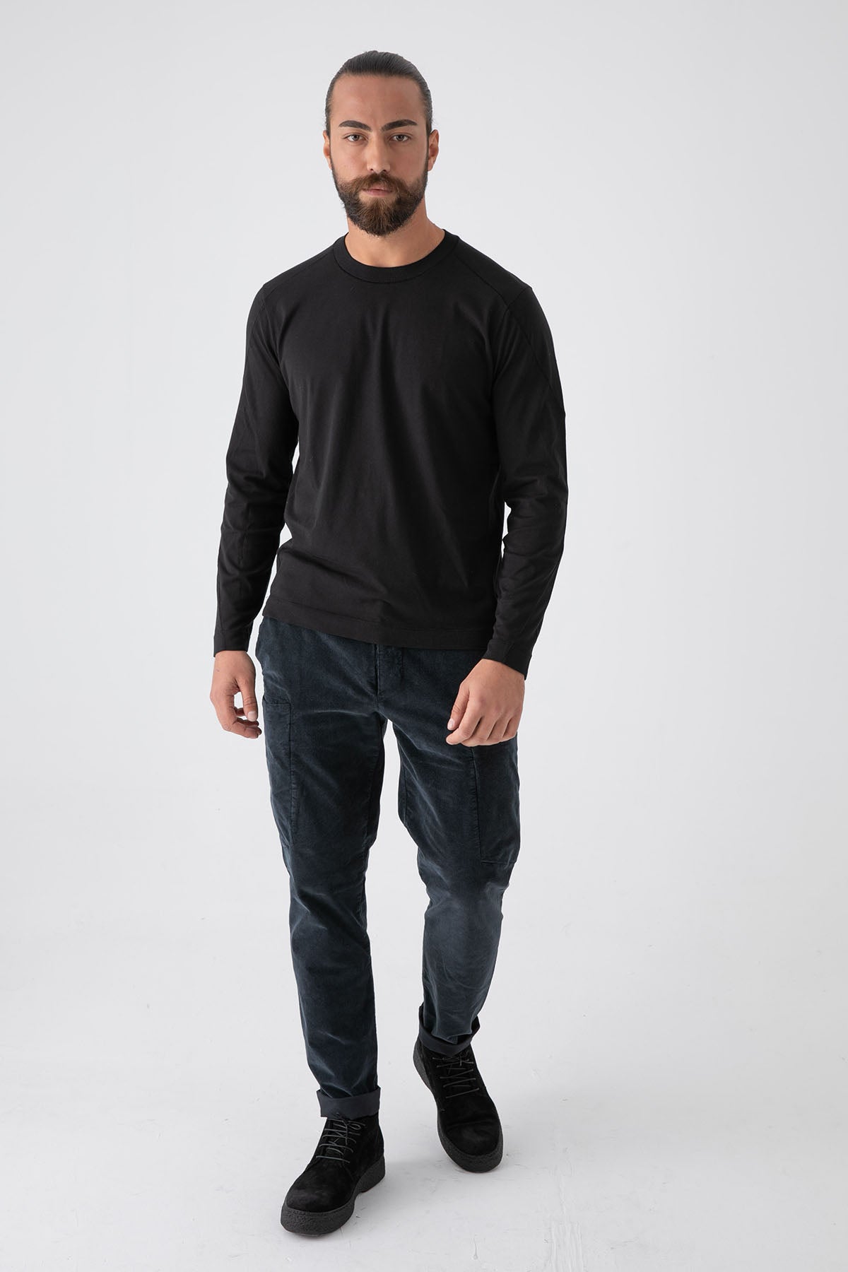 Transit Yuvarlak Yaka Uzun Kollu T-shirt-Libas Trendy Fashion Store