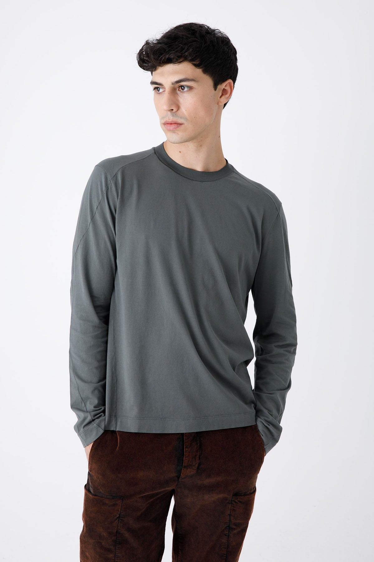 Transit Yuvarlak Yaka Uzun Kollu T-shirt-Libas Trendy Fashion Store