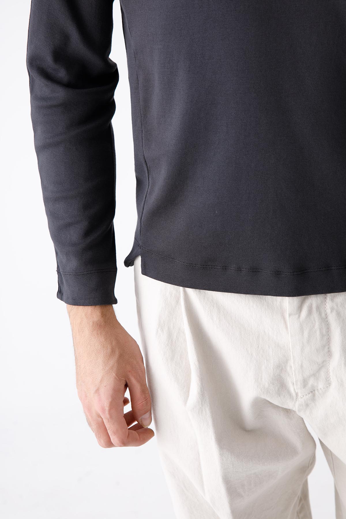 Transit Yuvarlak Yaka Uzun Kollu Streç T-shirt-Libas Trendy Fashion Store