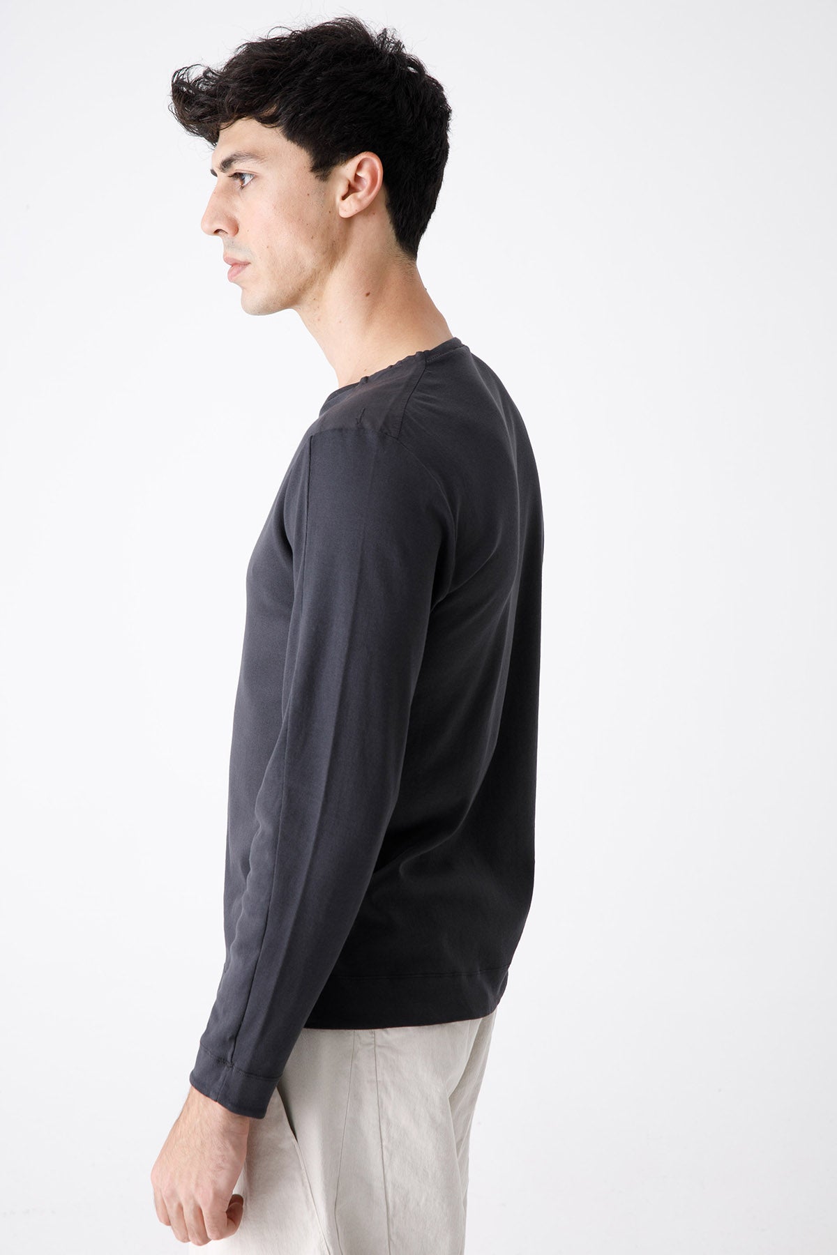 Transit Yuvarlak Yaka Uzun Kollu Streç T-shirt-Libas Trendy Fashion Store