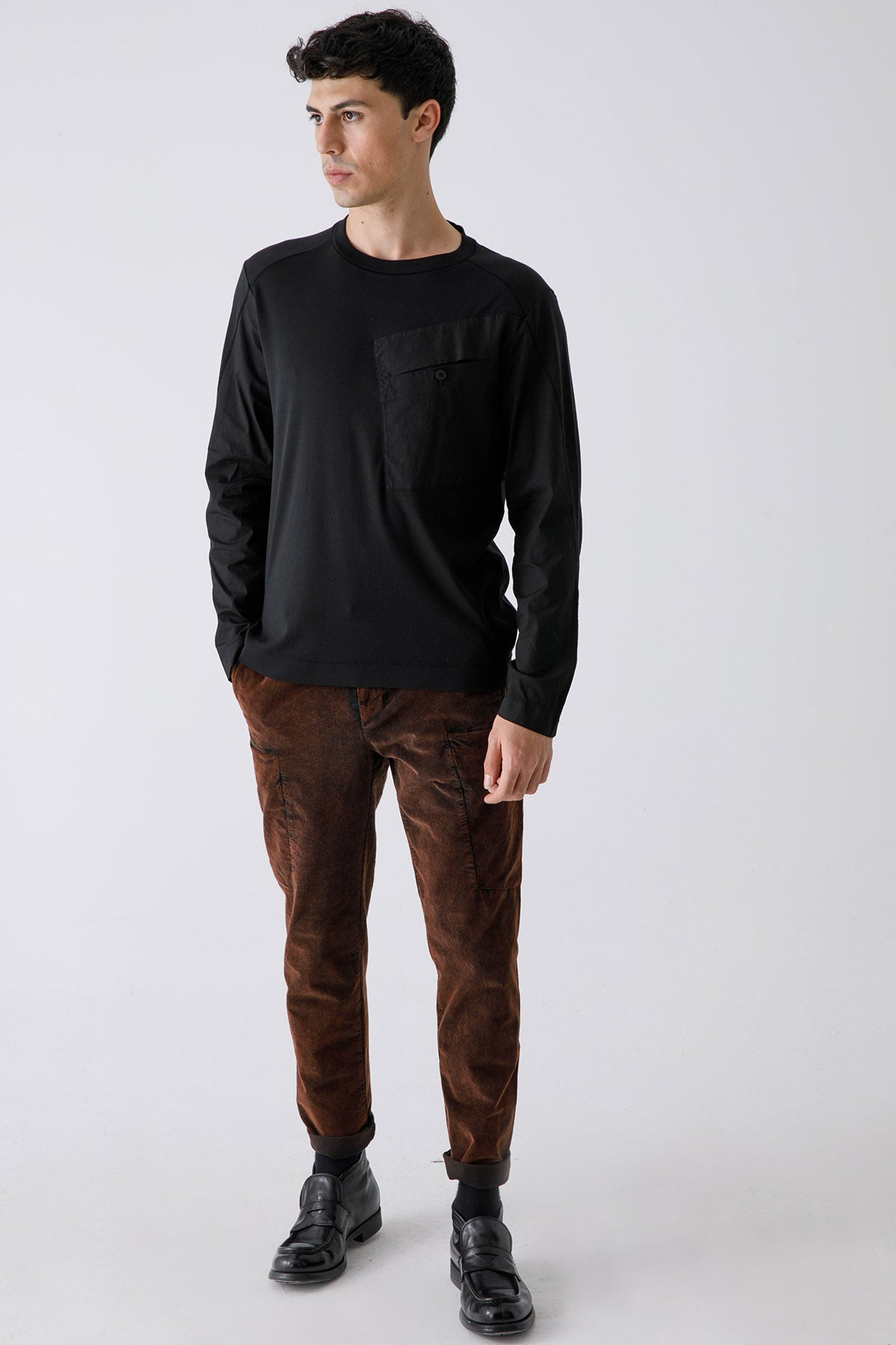 Transit Cep Detaylı Uzun Kollu T-shirt-Libas Trendy Fashion Store