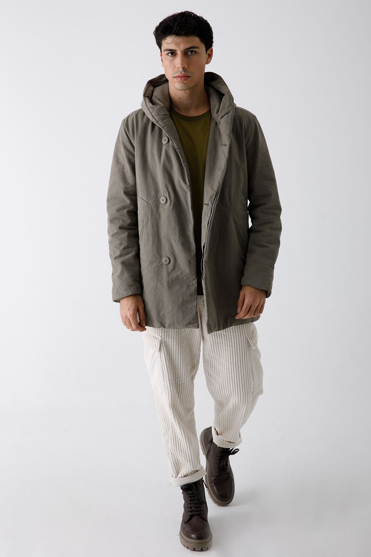 Transit Dolgulu Kapüşonlu Kaban-Libas Trendy Fashion Store