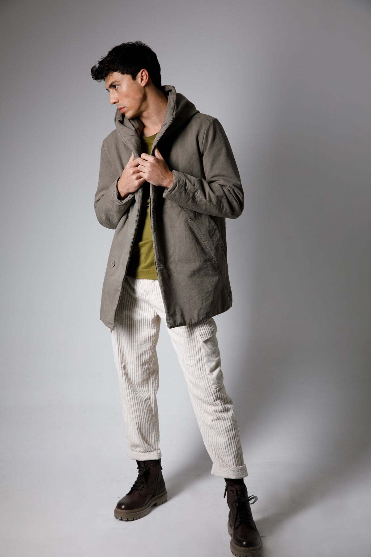 Transit Dolgulu Kapüşonlu Kaban-Libas Trendy Fashion Store