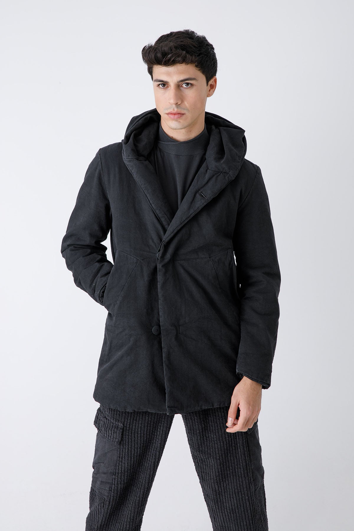 Transit Dolgulu Kapüşonlu Kaban-Libas Trendy Fashion Store