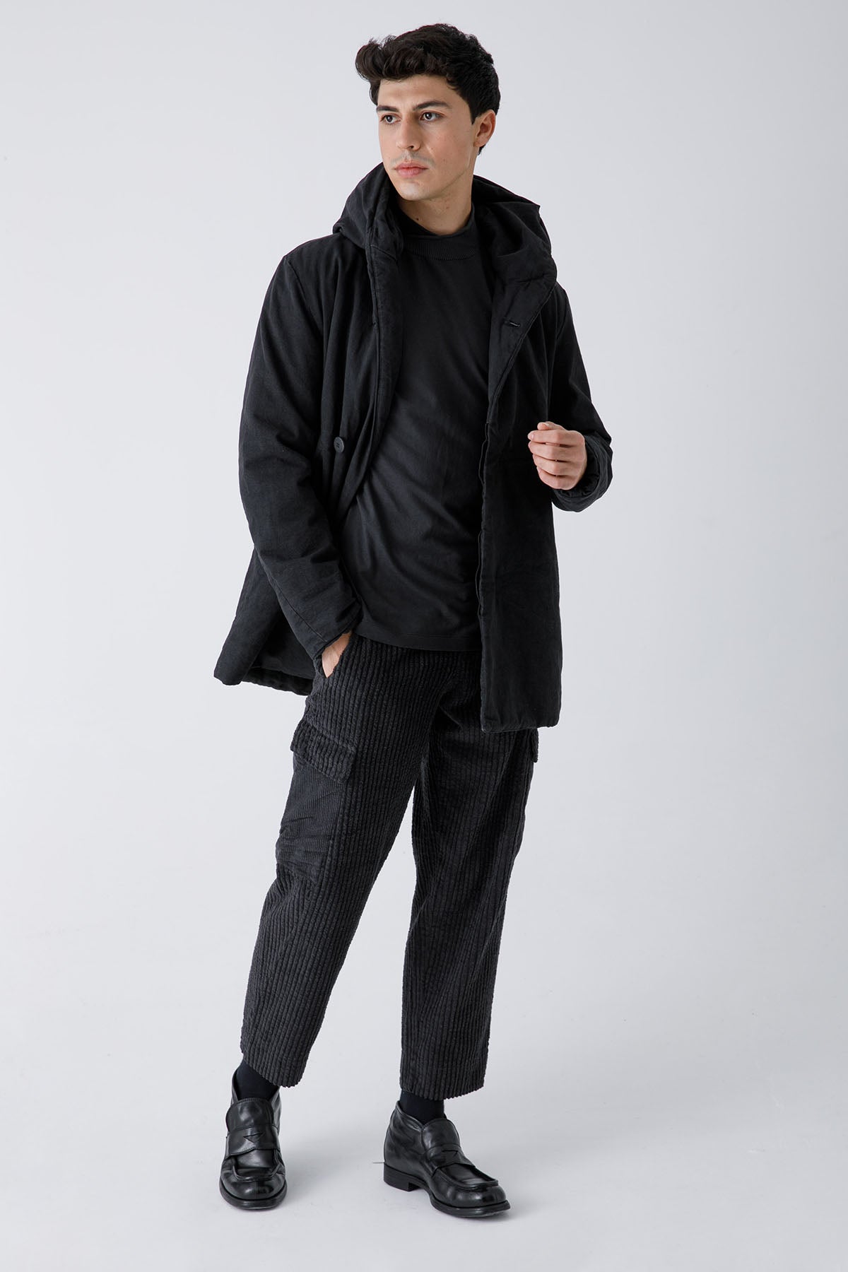 Transit Dolgulu Kapüşonlu Kaban-Libas Trendy Fashion Store